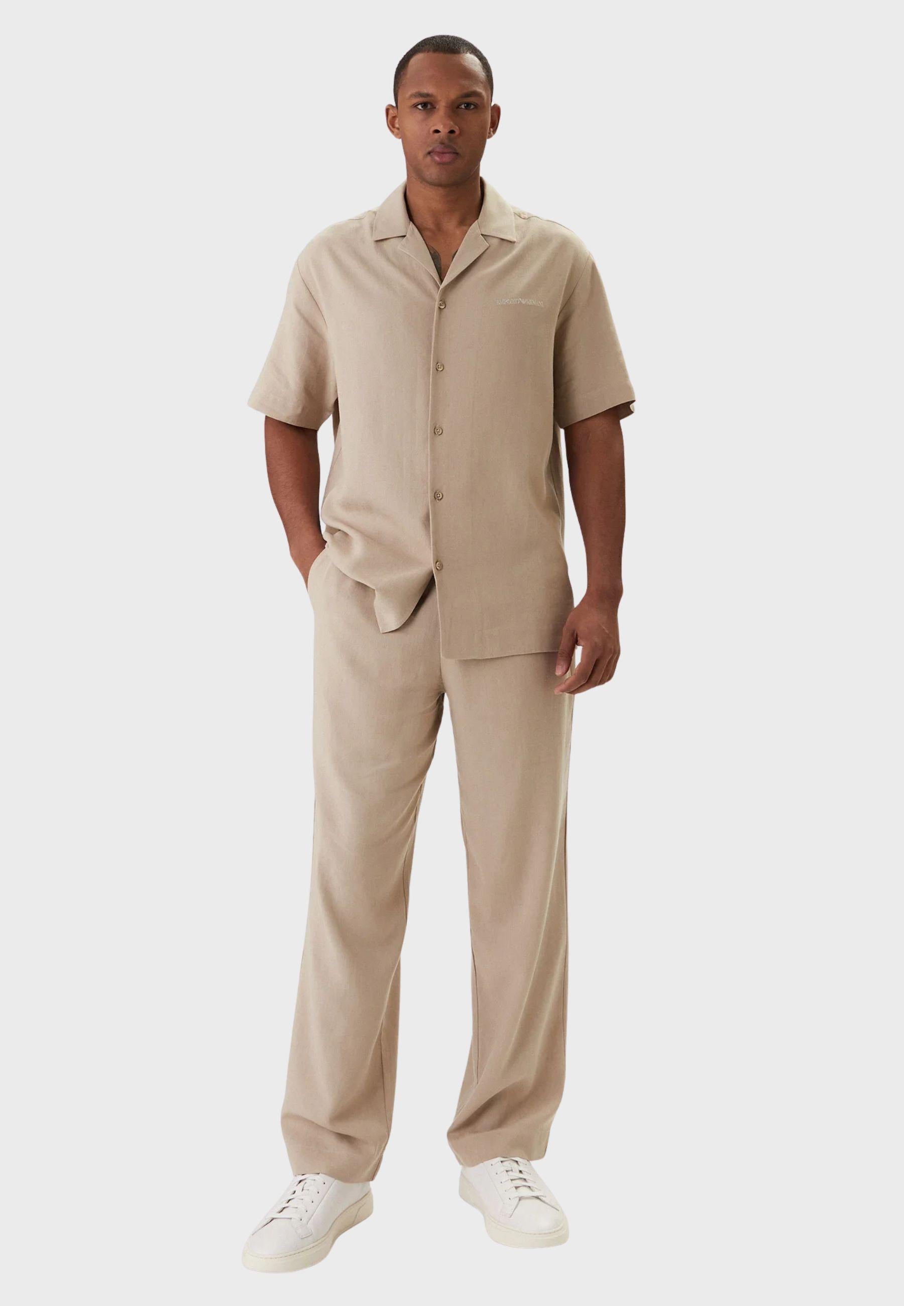 Camicia beachwear in misto lino 