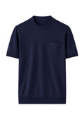Paolo Pecora – T-Shirt aus reiner Seide, Marineblau