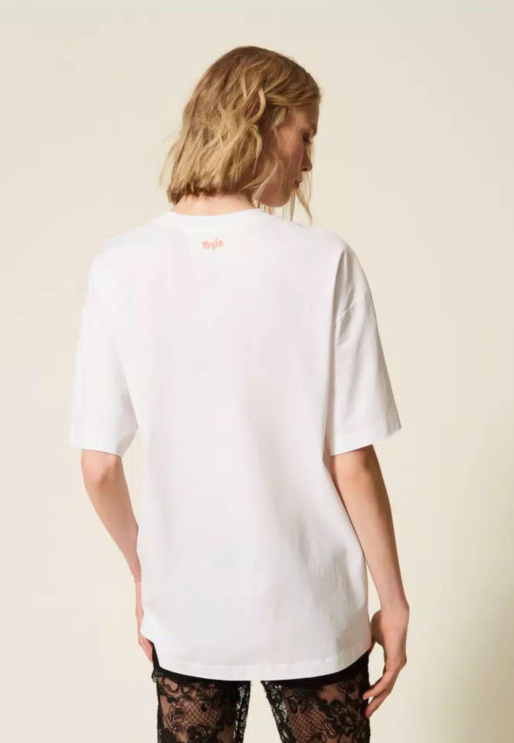 T-shirt Over Twinset Actitude x Myfo - stampa "Papers Bulldog" 