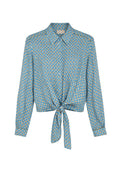 iBlues - Camicia annodata in twill di viscosa stampata