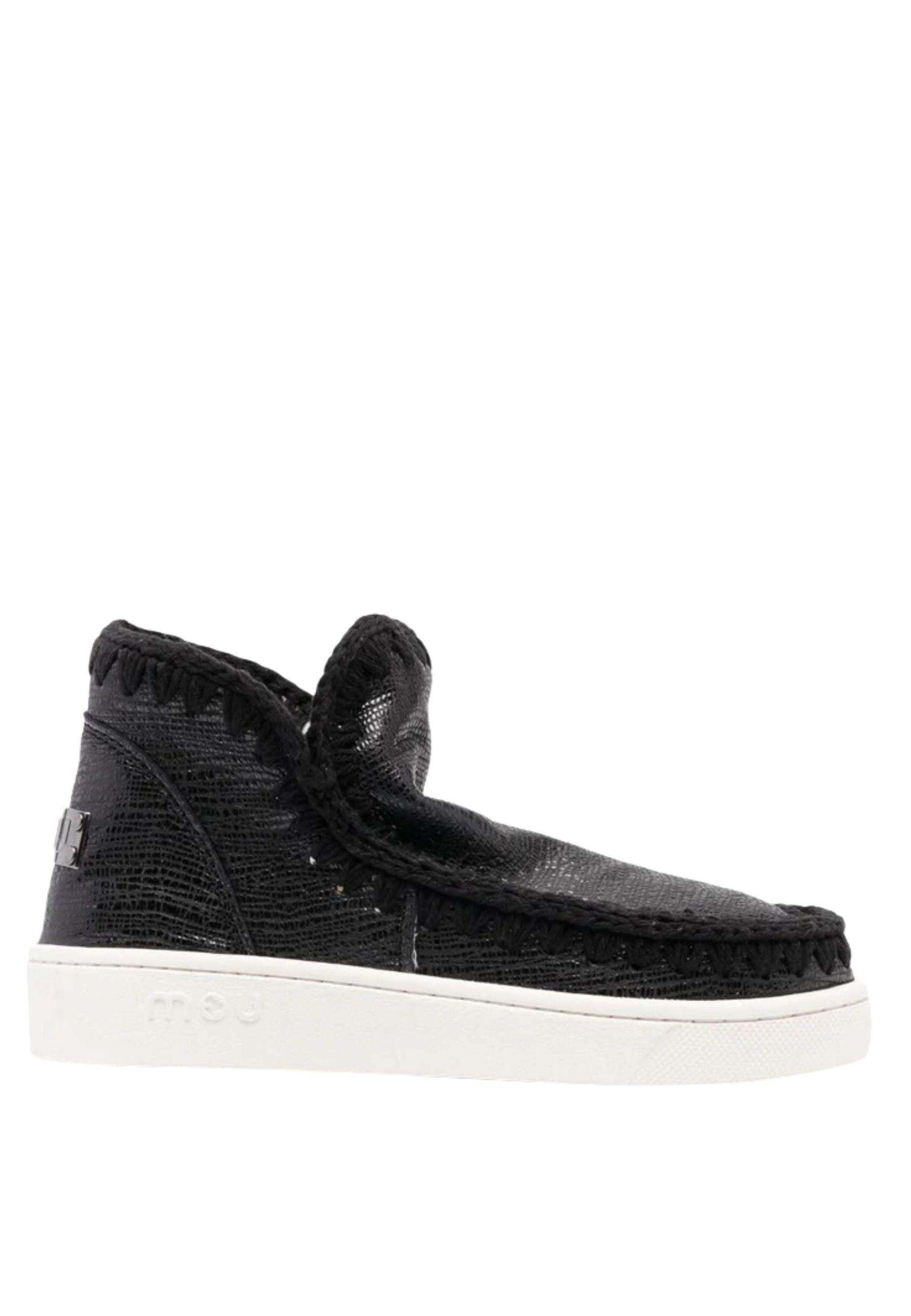 MOU<BR/>Sneakers nera in pelle snake 