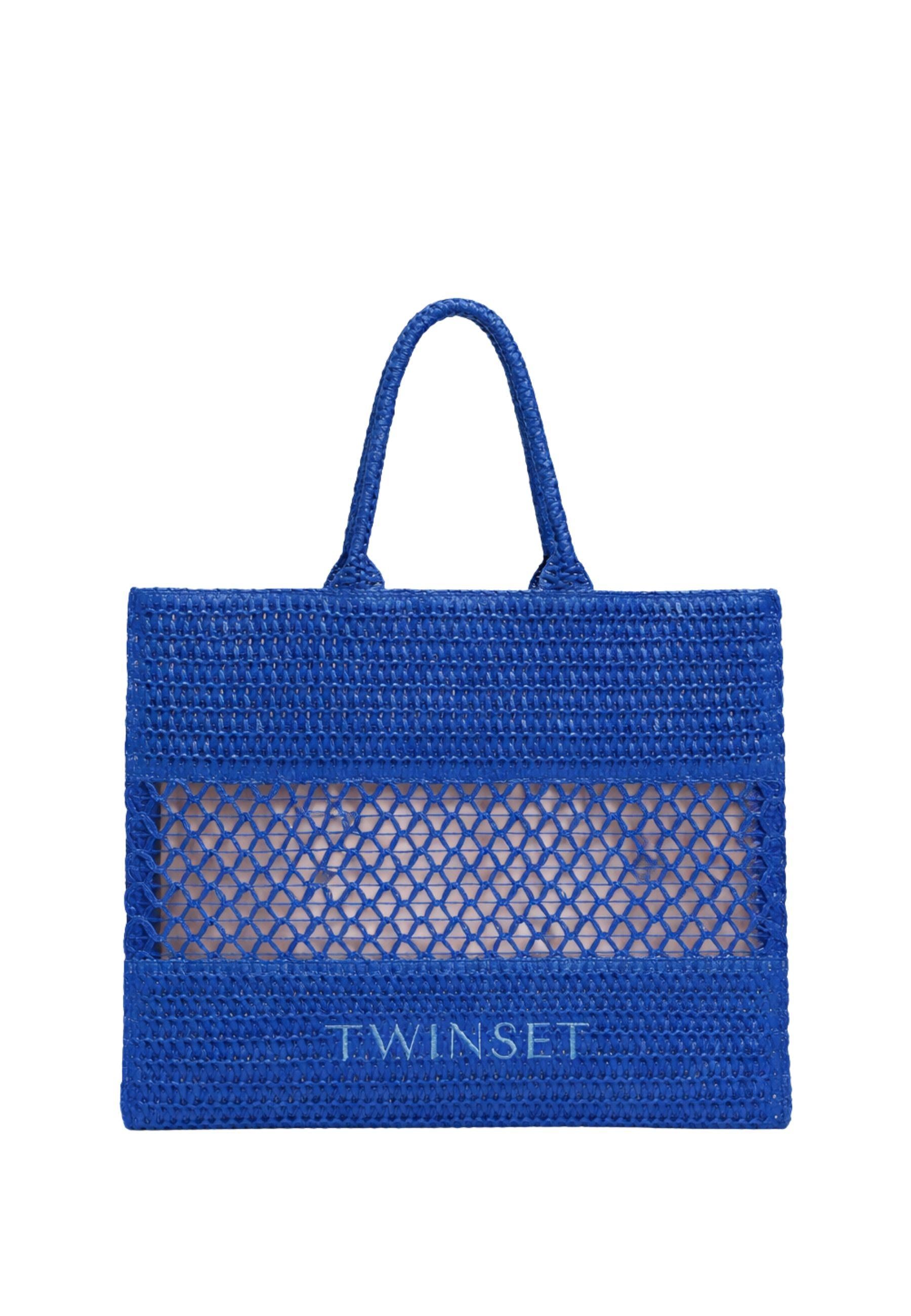 Borsa Twinset effetto intrecciato con logo frontale 