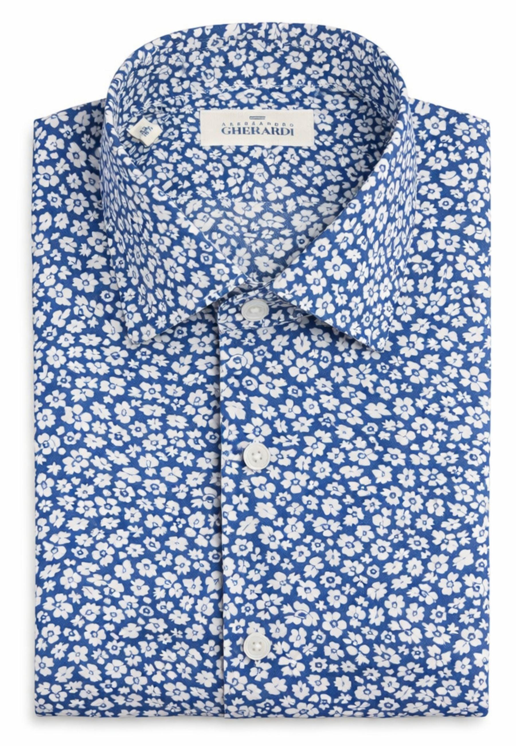 Camicia uomo Alessandro Gherardi in cotone con stampa floreale 