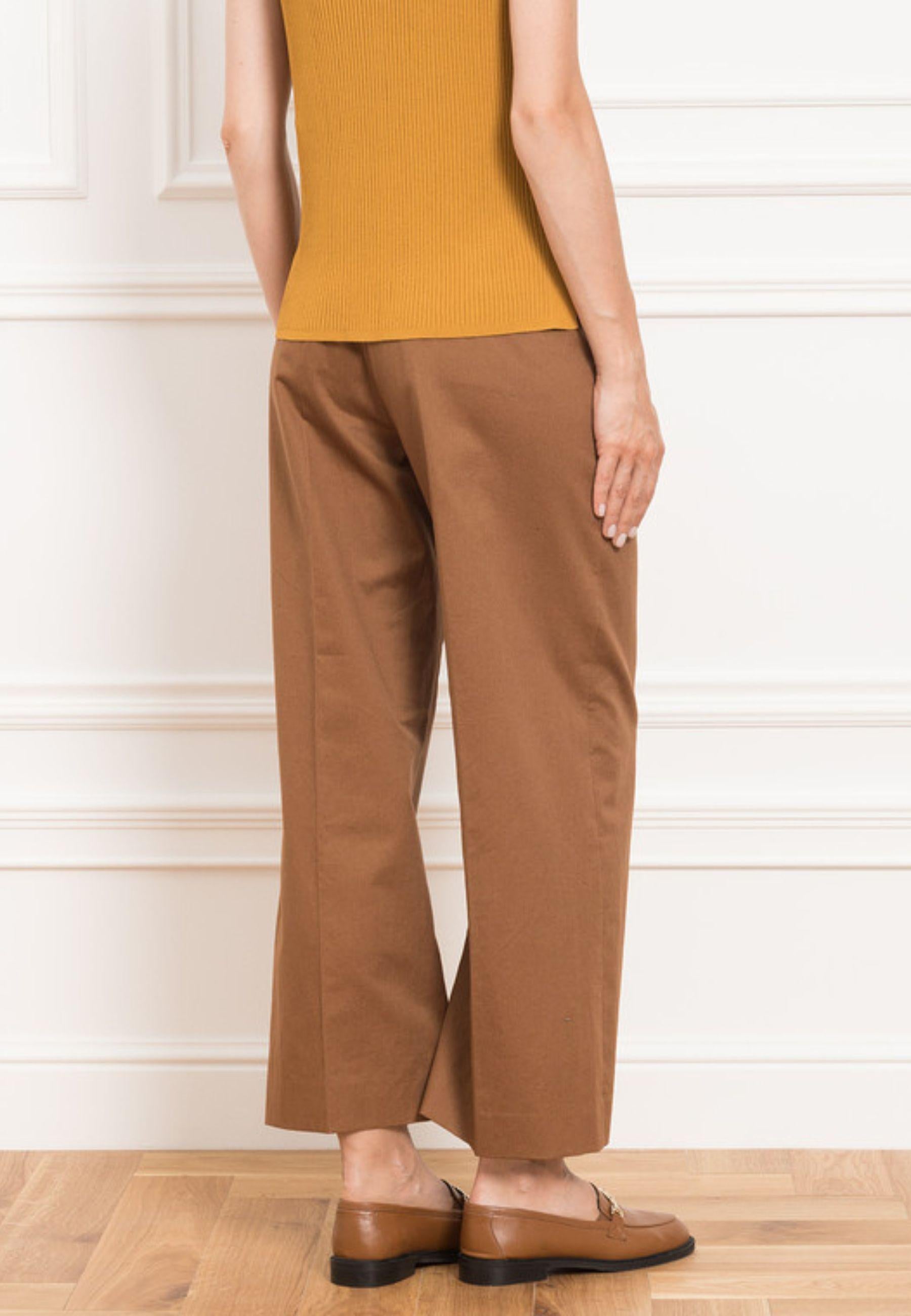 Pantaloni culotte in cotone e lino 