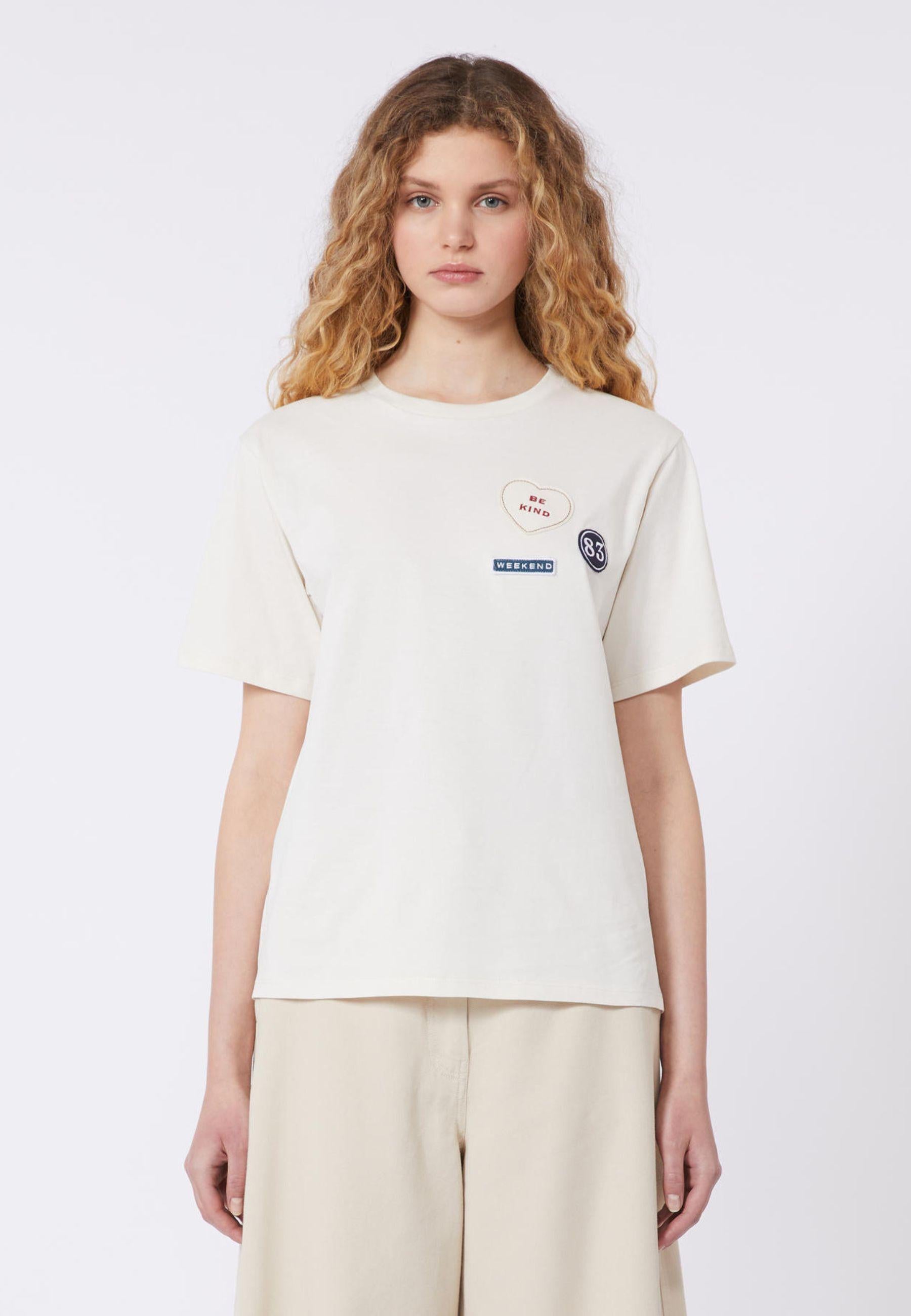 Weekend Max Mara - T-shirt in jersey di cotone con ricami 