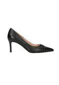 Medium leather pumps with metal logo
