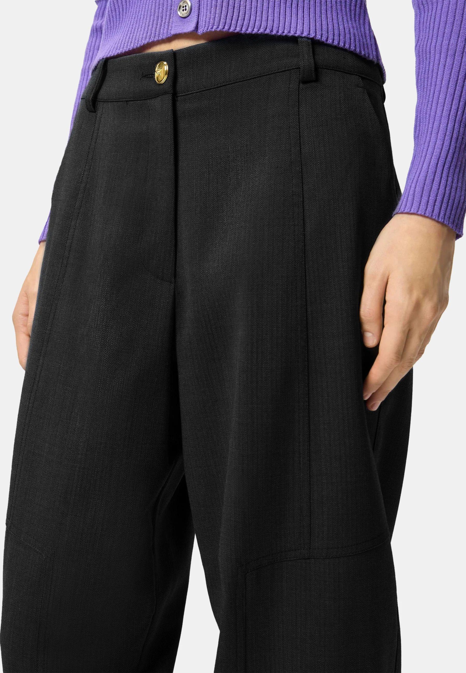 Pantalone Pinko Nero in Misto Lana 