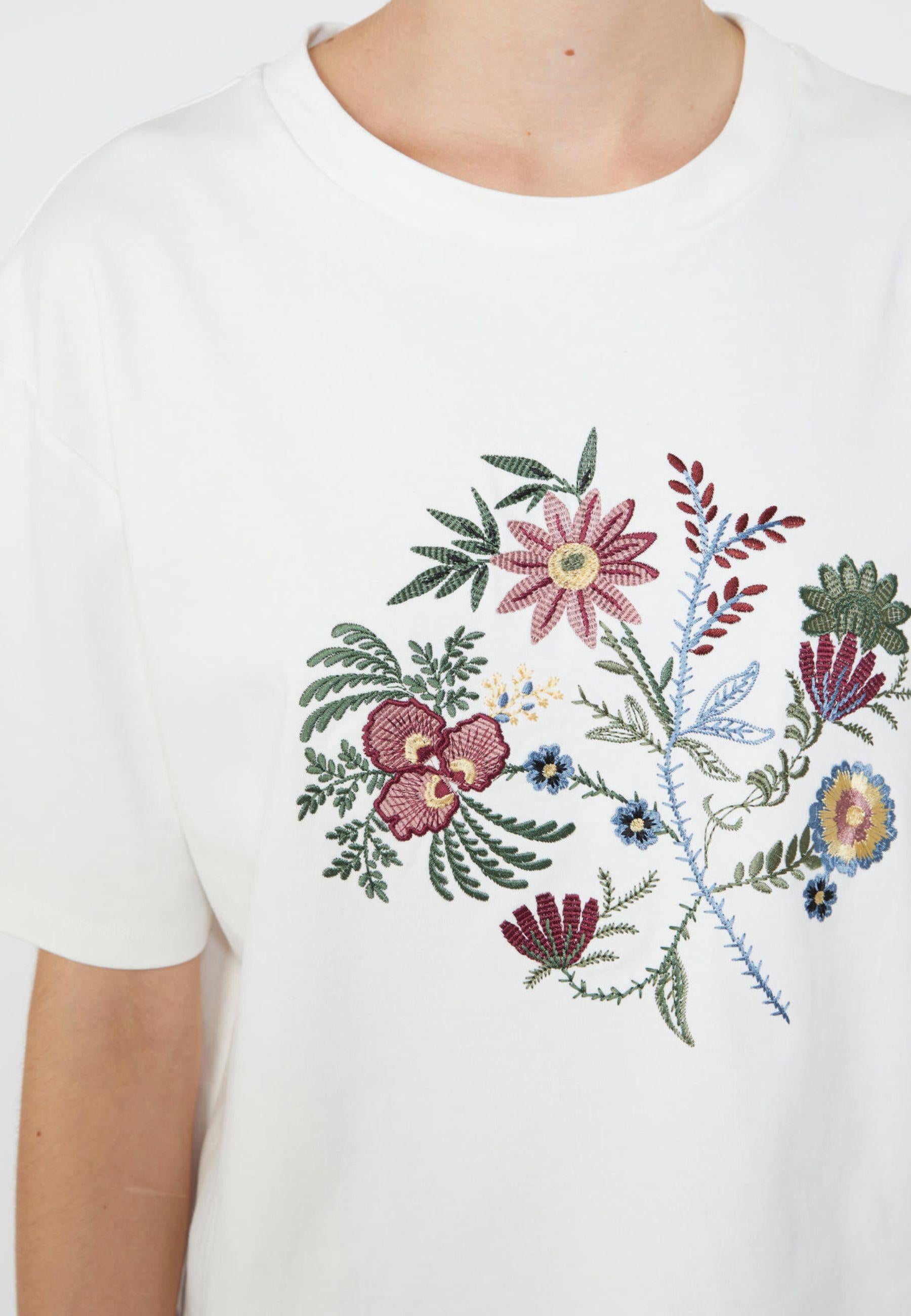 Weekend Max Mara - T-shirt in jersey interlock di puro cotone con ricamo 