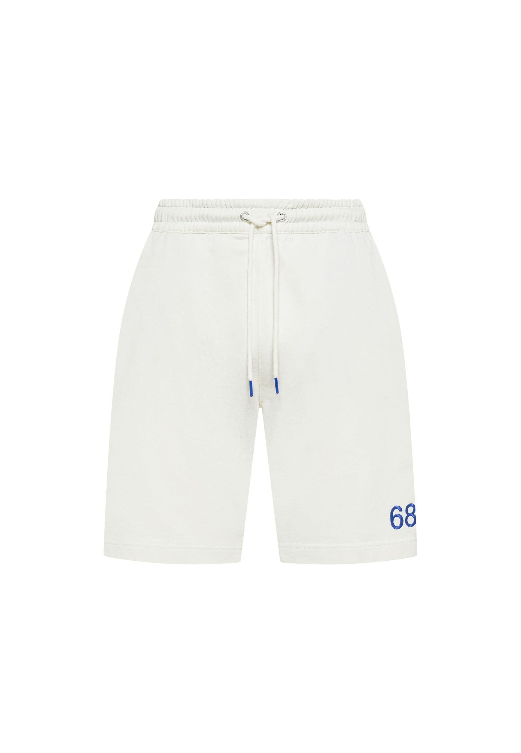 Bermuda in felpa di cotone bianco panna 
