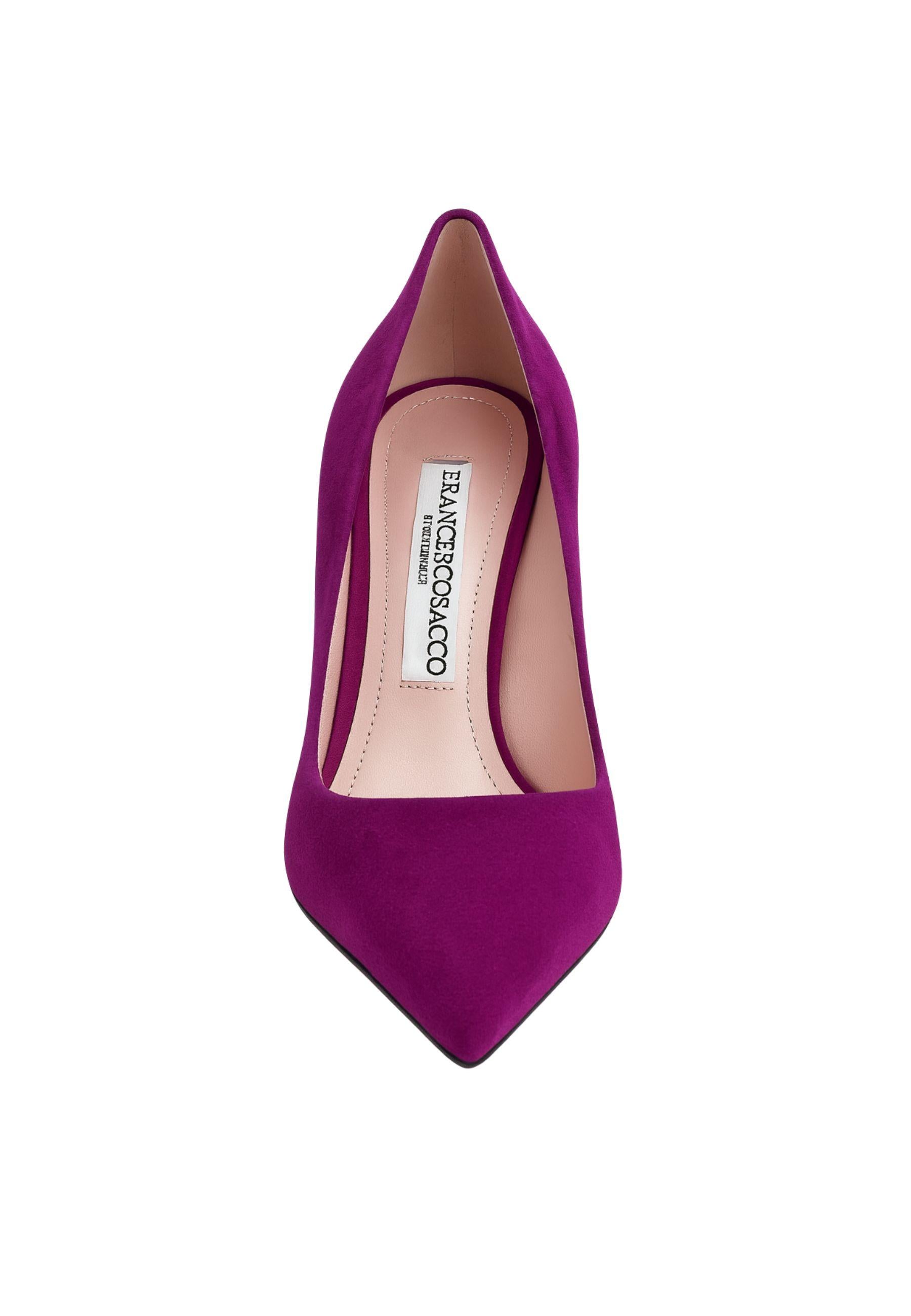 Décolleté in camoscio magenta 