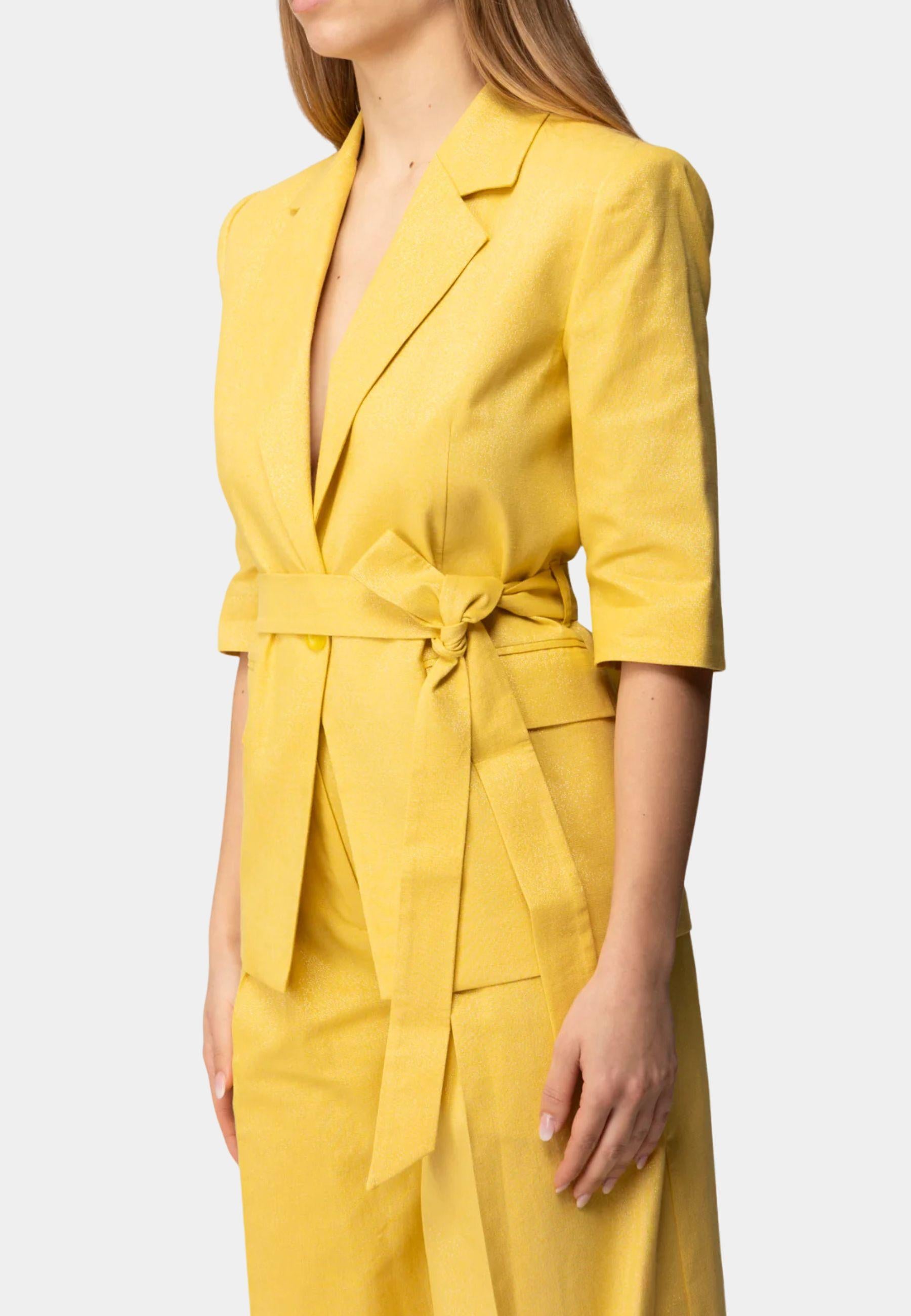 Blazer Actitude in misto cotone e lino lurex 