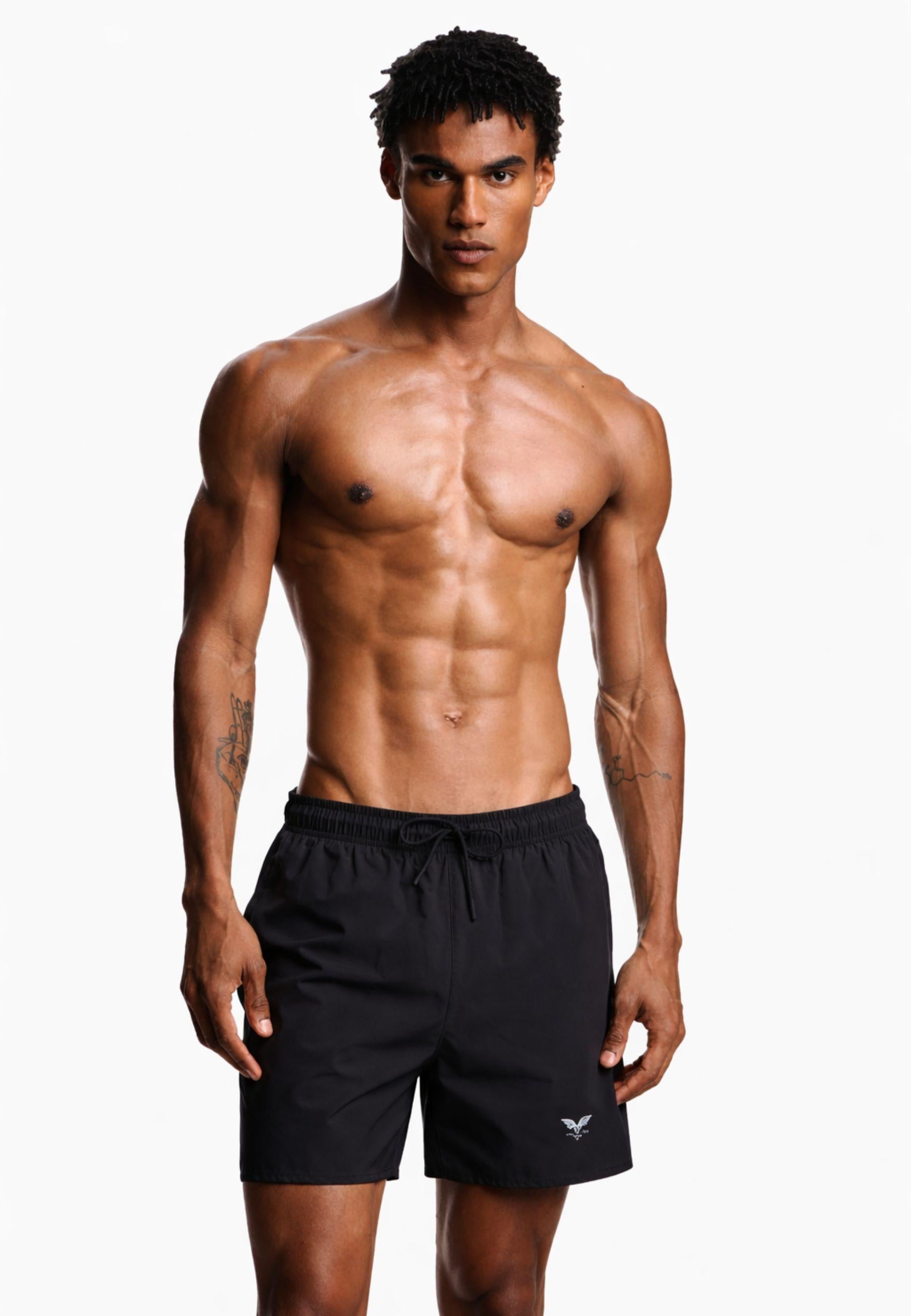 Costume da bagno uomo Emporio Armani - shorts neri con aquila ricamata 