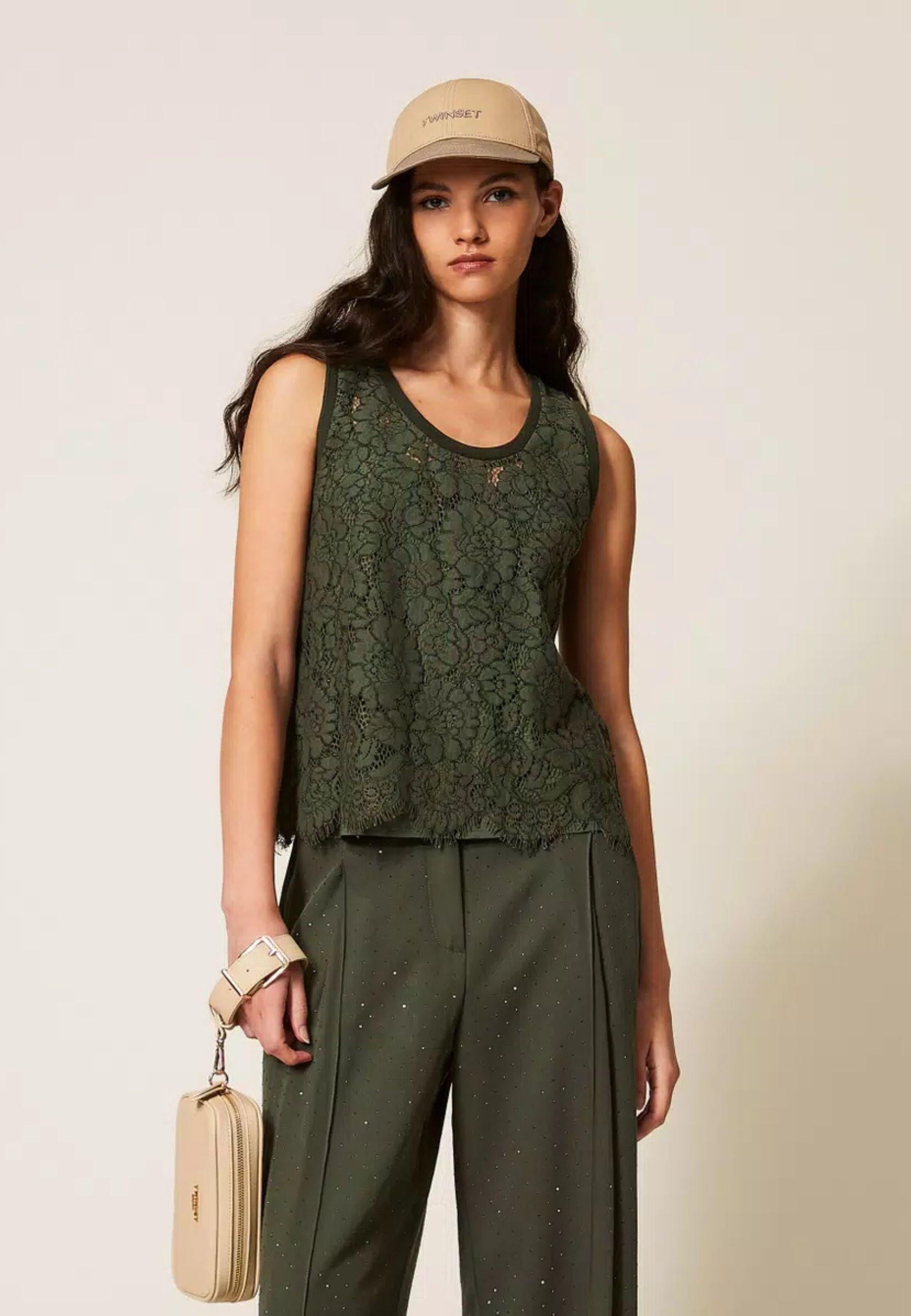 Twinset Milano - Top in pizzo rébrodé 