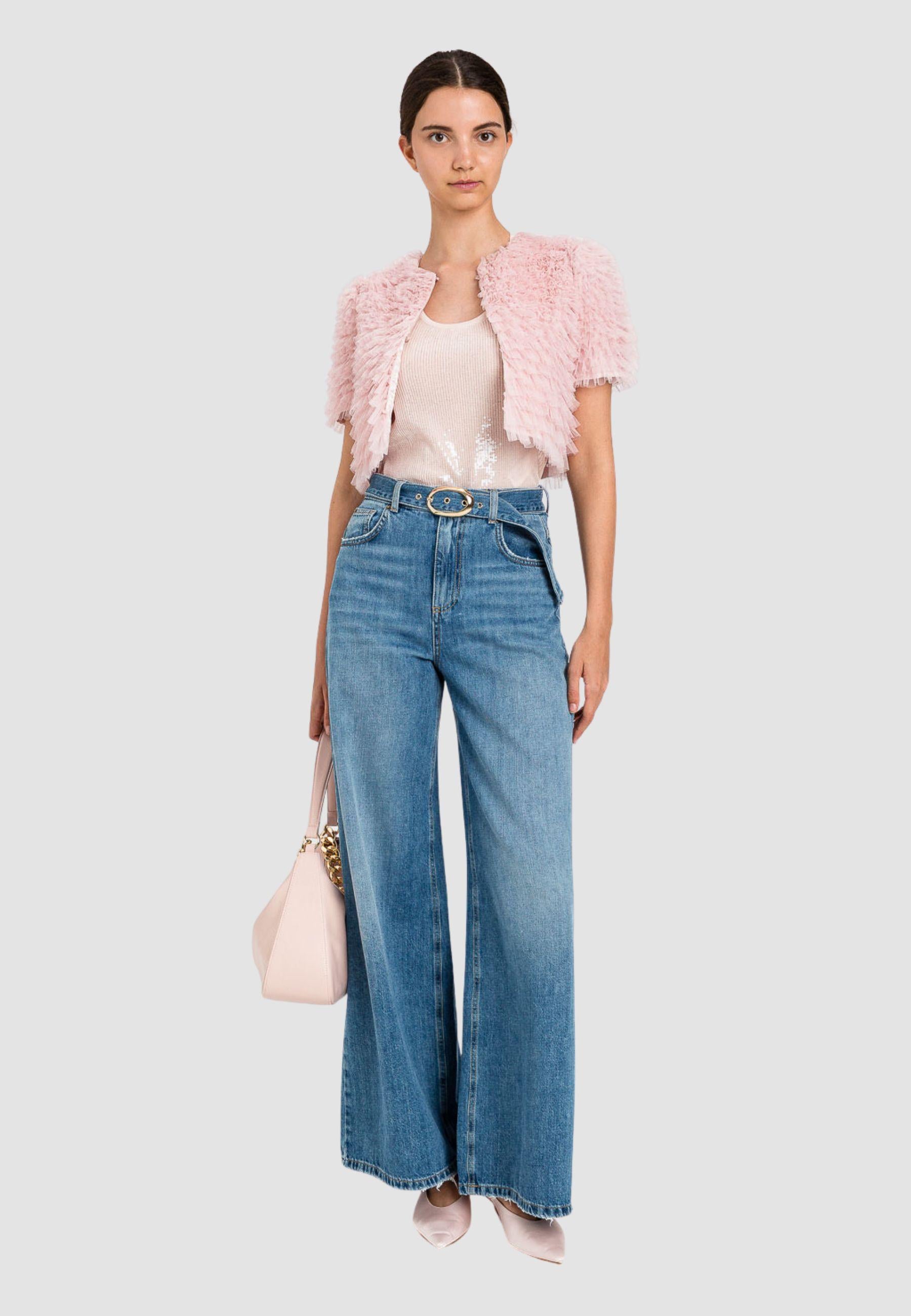 Jeans Twinset wide leg a vita alta 