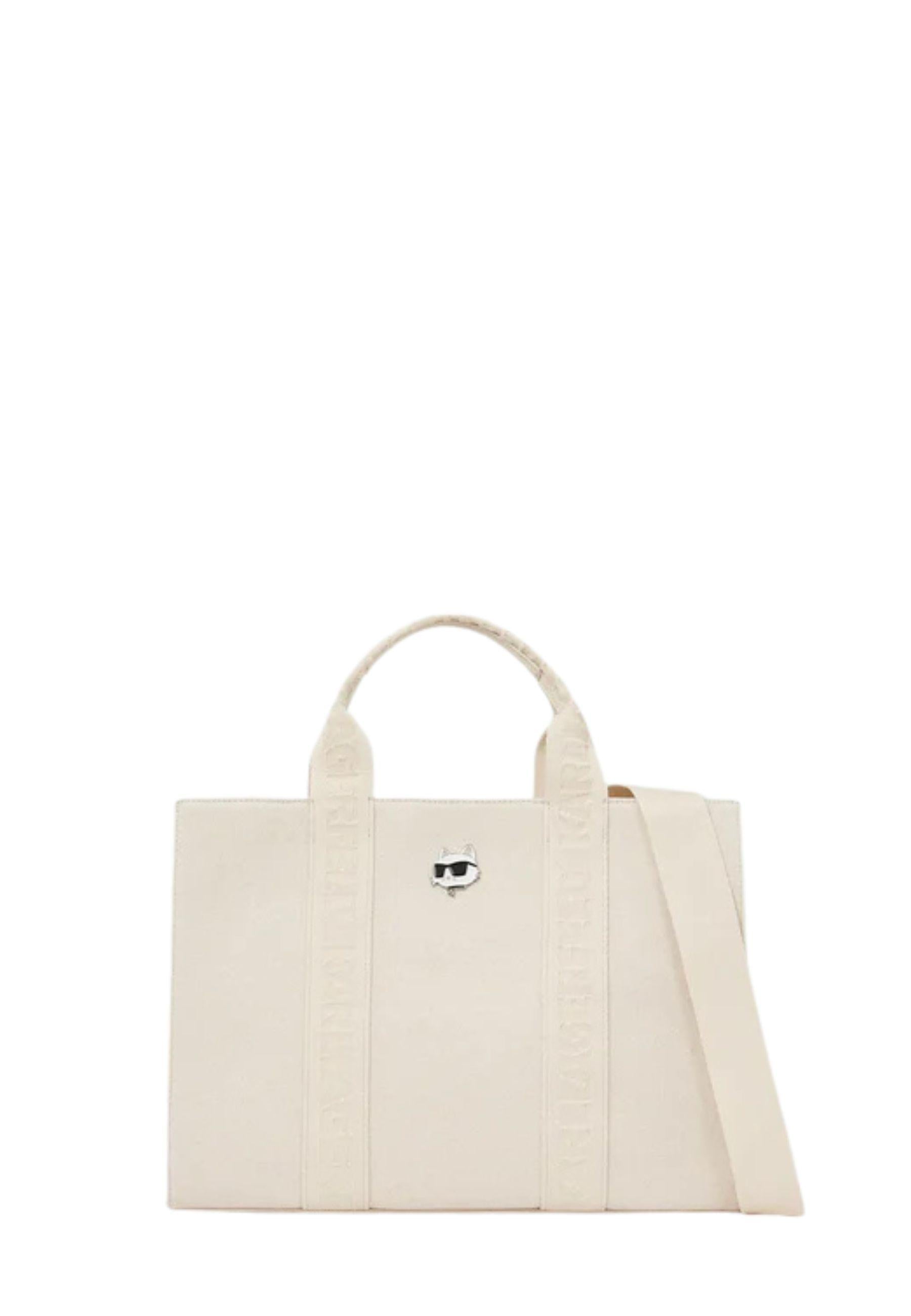 KARL LAGERFELD - Borsa Tote Quadrata con Spilla Ikon Choupette 