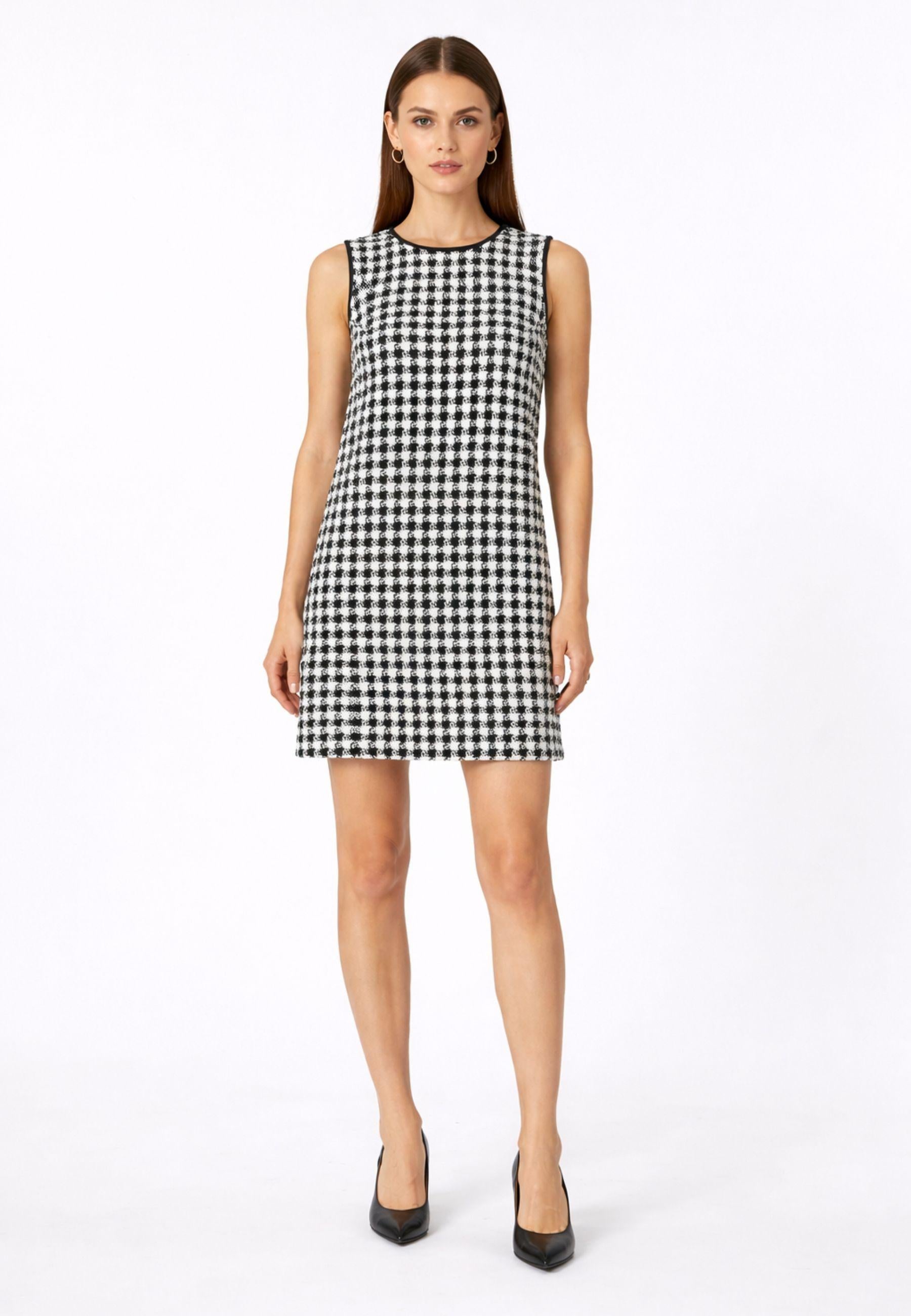 Max Mara Studio - Abito shift in tweed pied-de-poule 