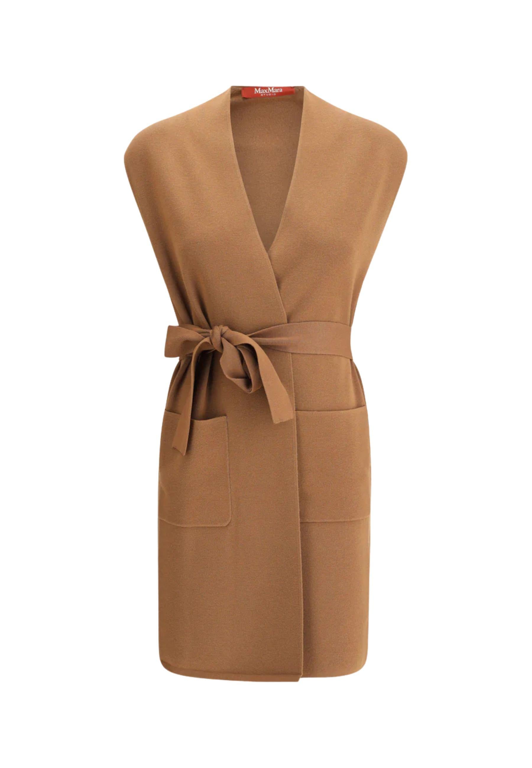 Max Mara Studio Gilet Lungo "Abete" - Colore Cammello 