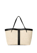 Canvas and leather shopper bag