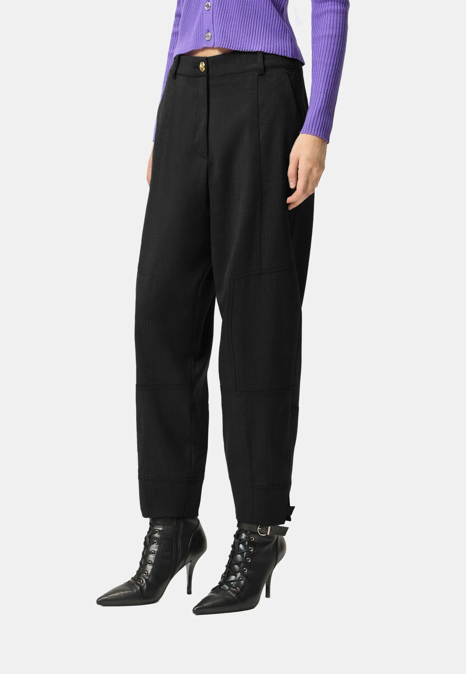 Pantalone Pinko Nero in Misto Lana 