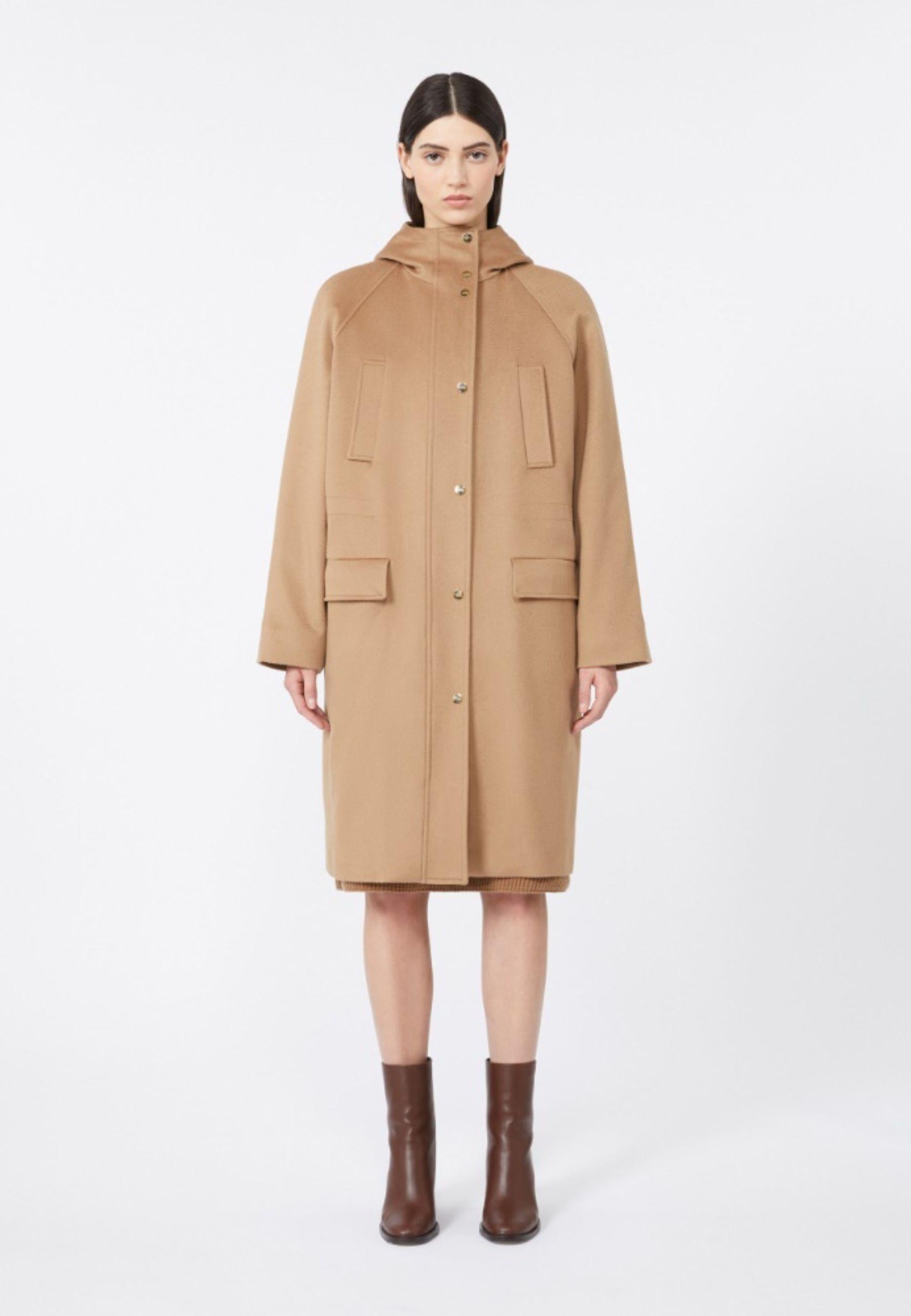 Parka lungo in drap di lana 