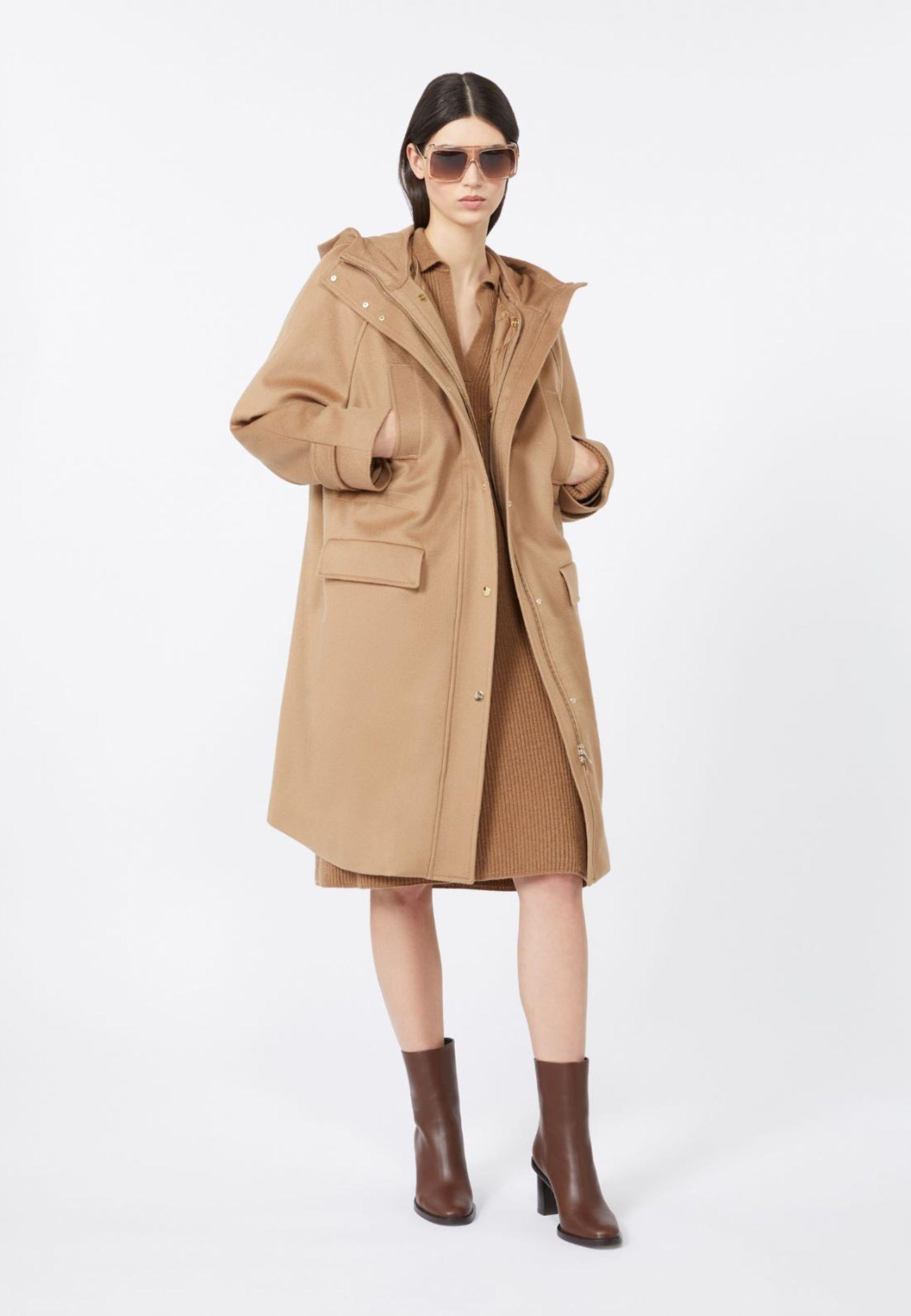 Parka lungo in drap di lana 
