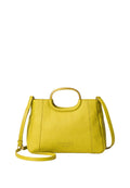Borsa shopper in pelle con manici in metallo