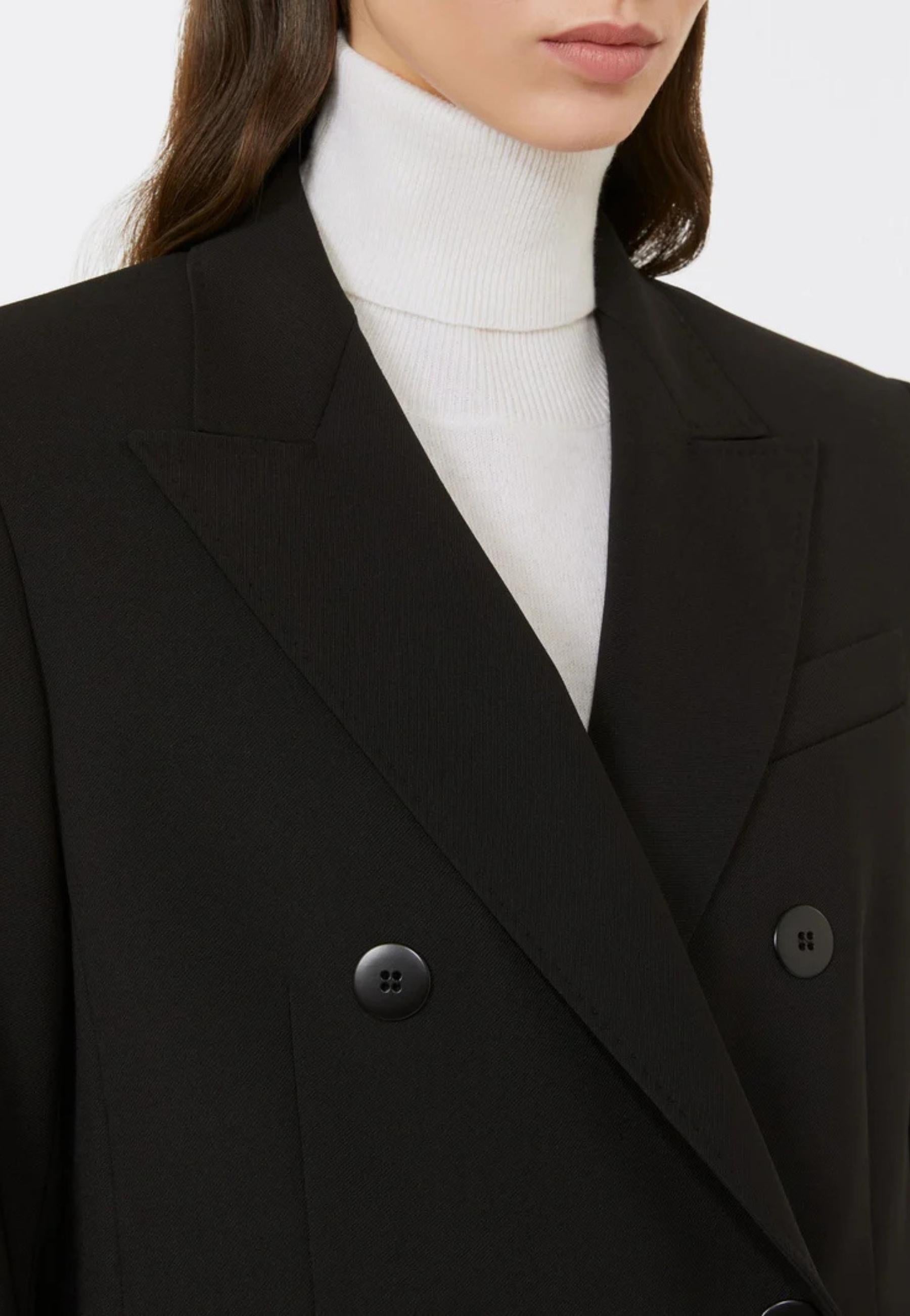 Max Mara Studio Blazer Vadare doppiopetto in crêpe satin di lana 