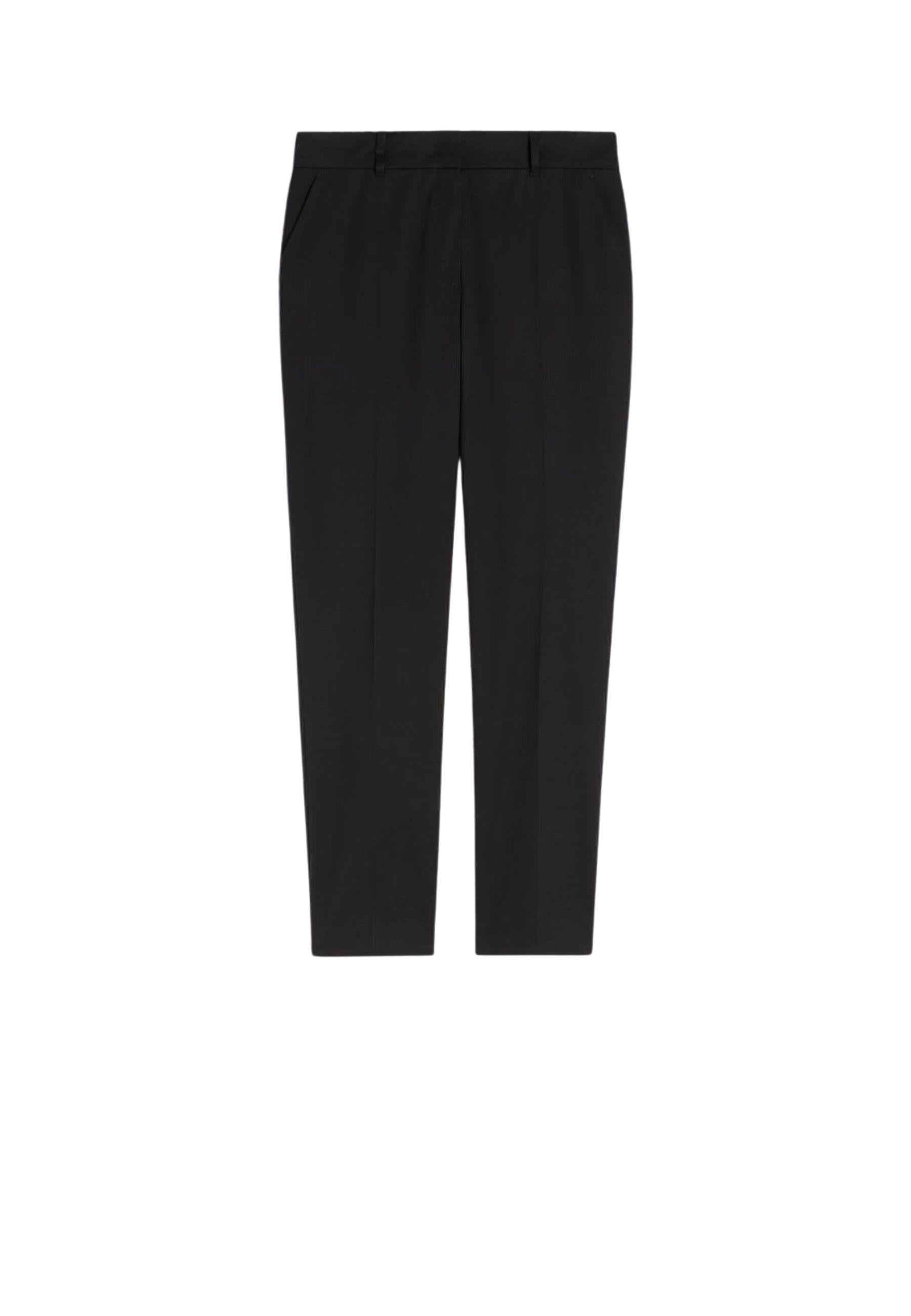 Pantalone a sigaretta in cotone stretch nero 