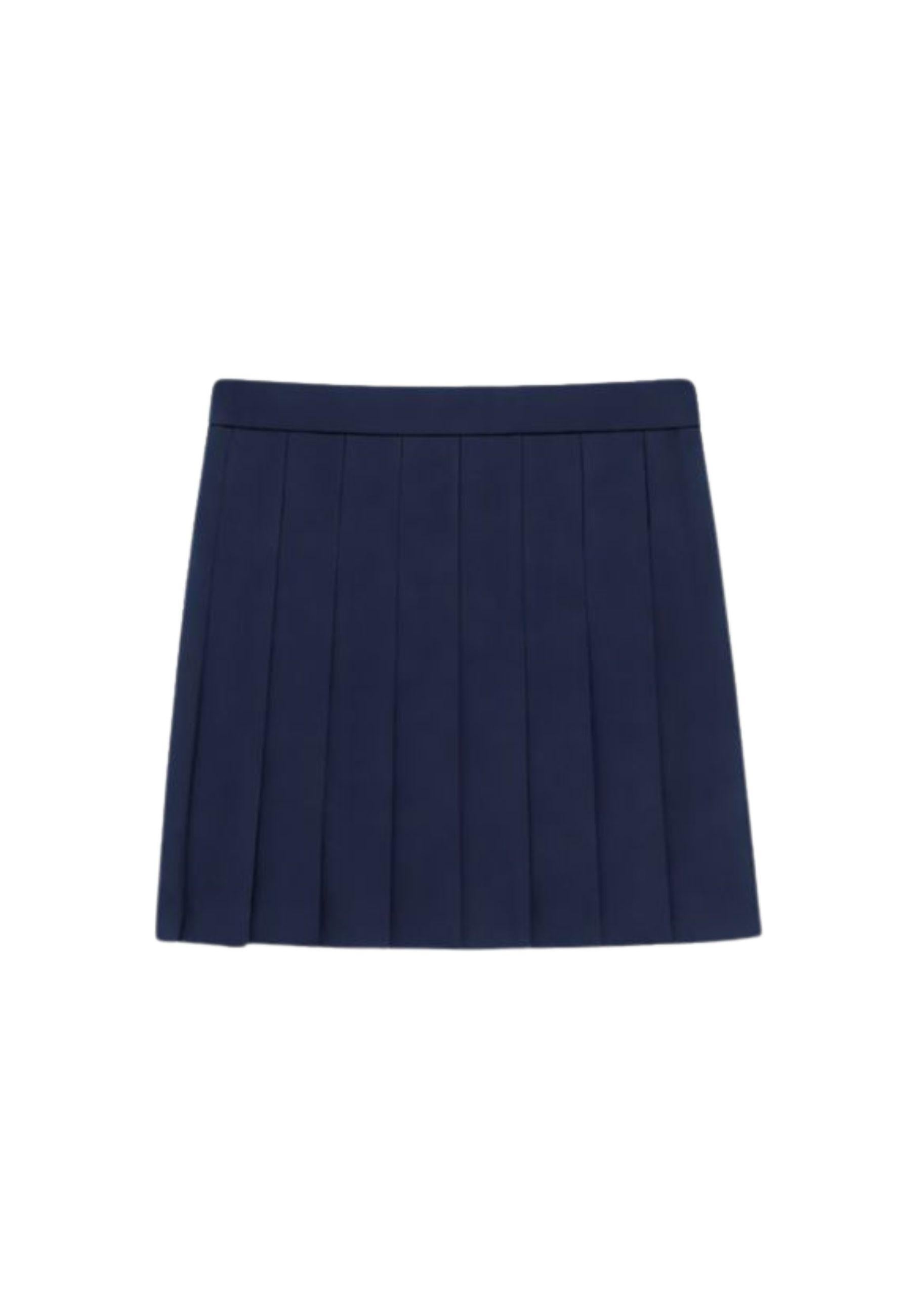 Gonna a pieghe in gabardina 
