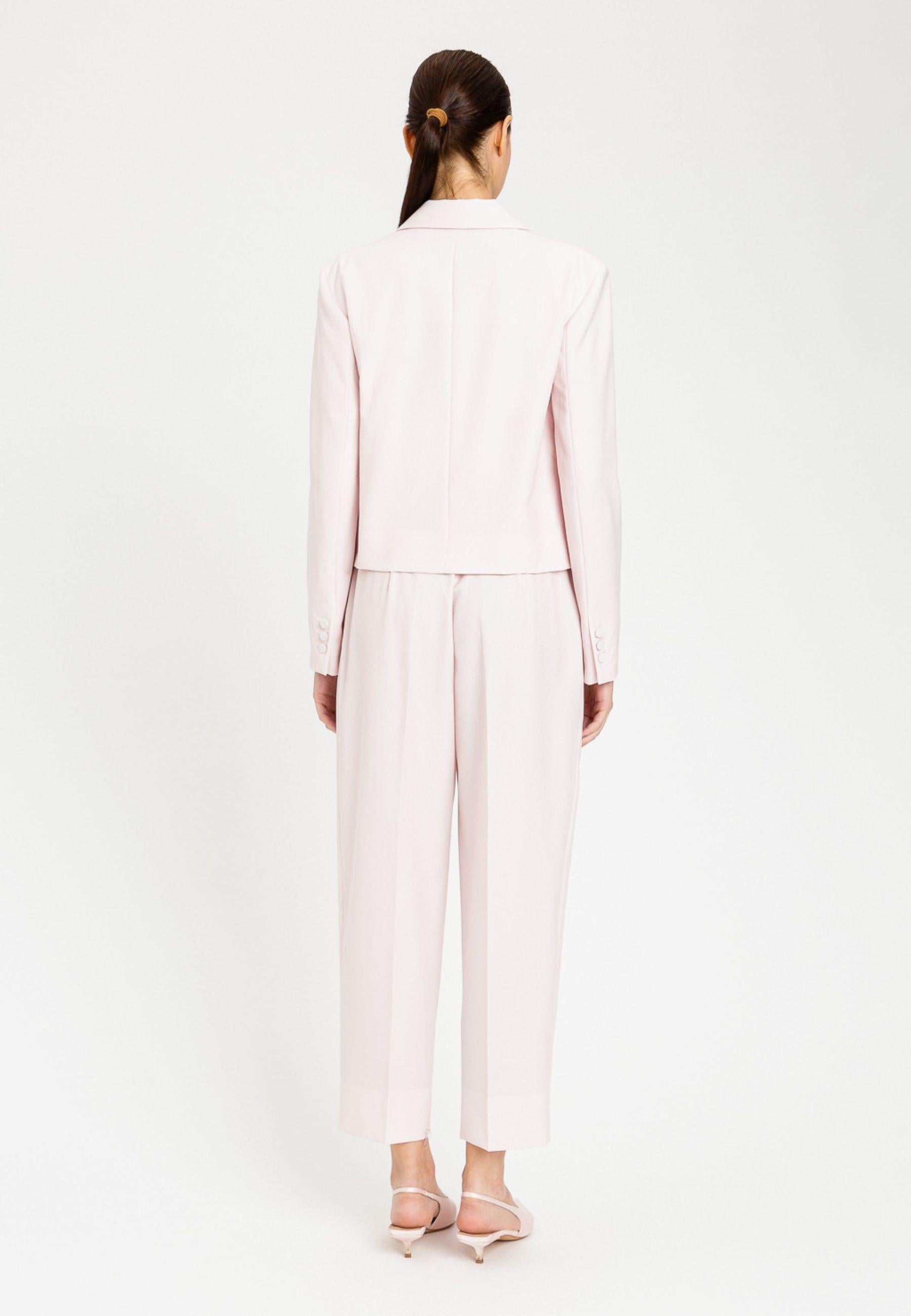 Pantaloni cropped in fresco di misto lana 
