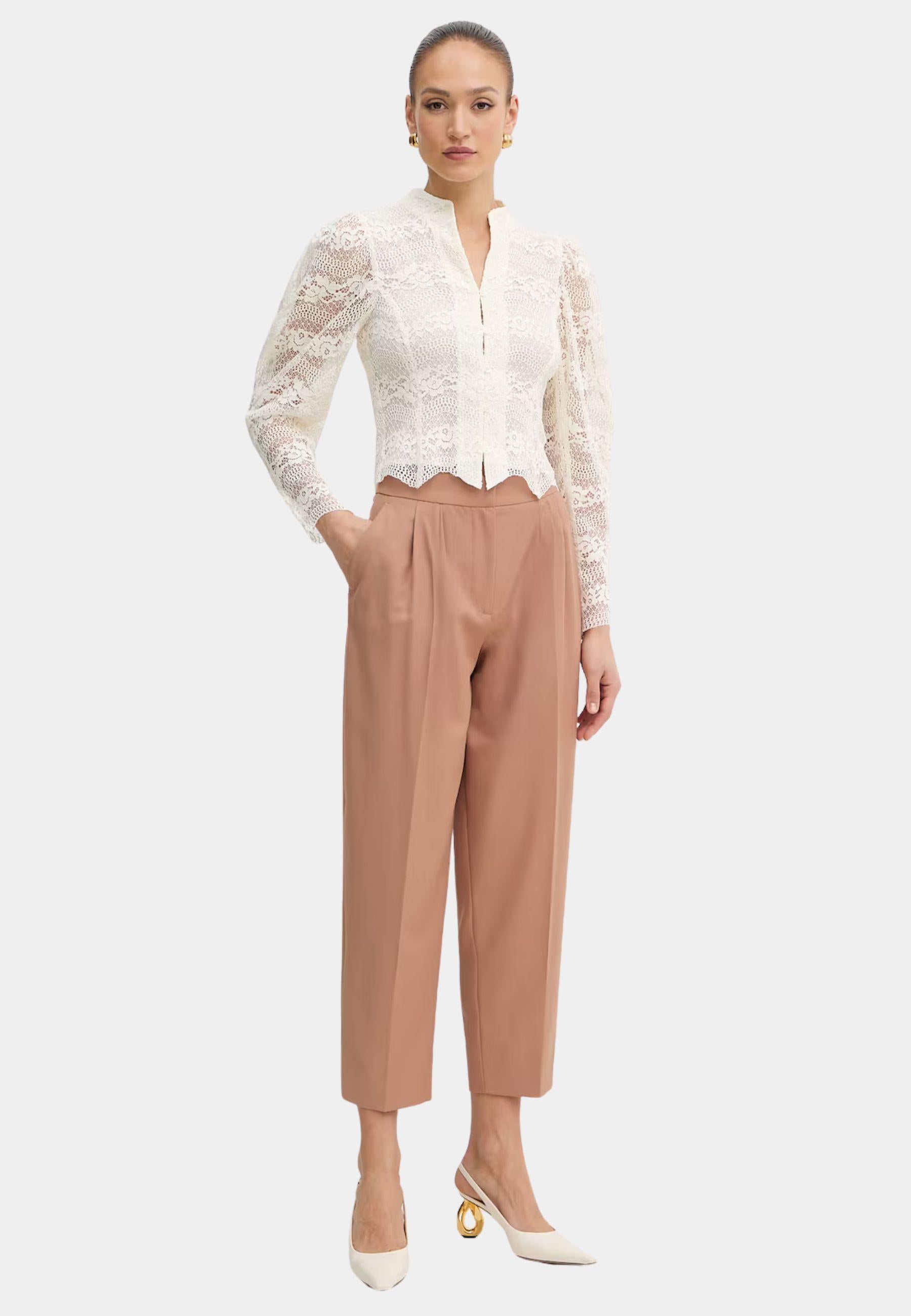 Camicia Twinset in viscosa con inserti in pizzo 