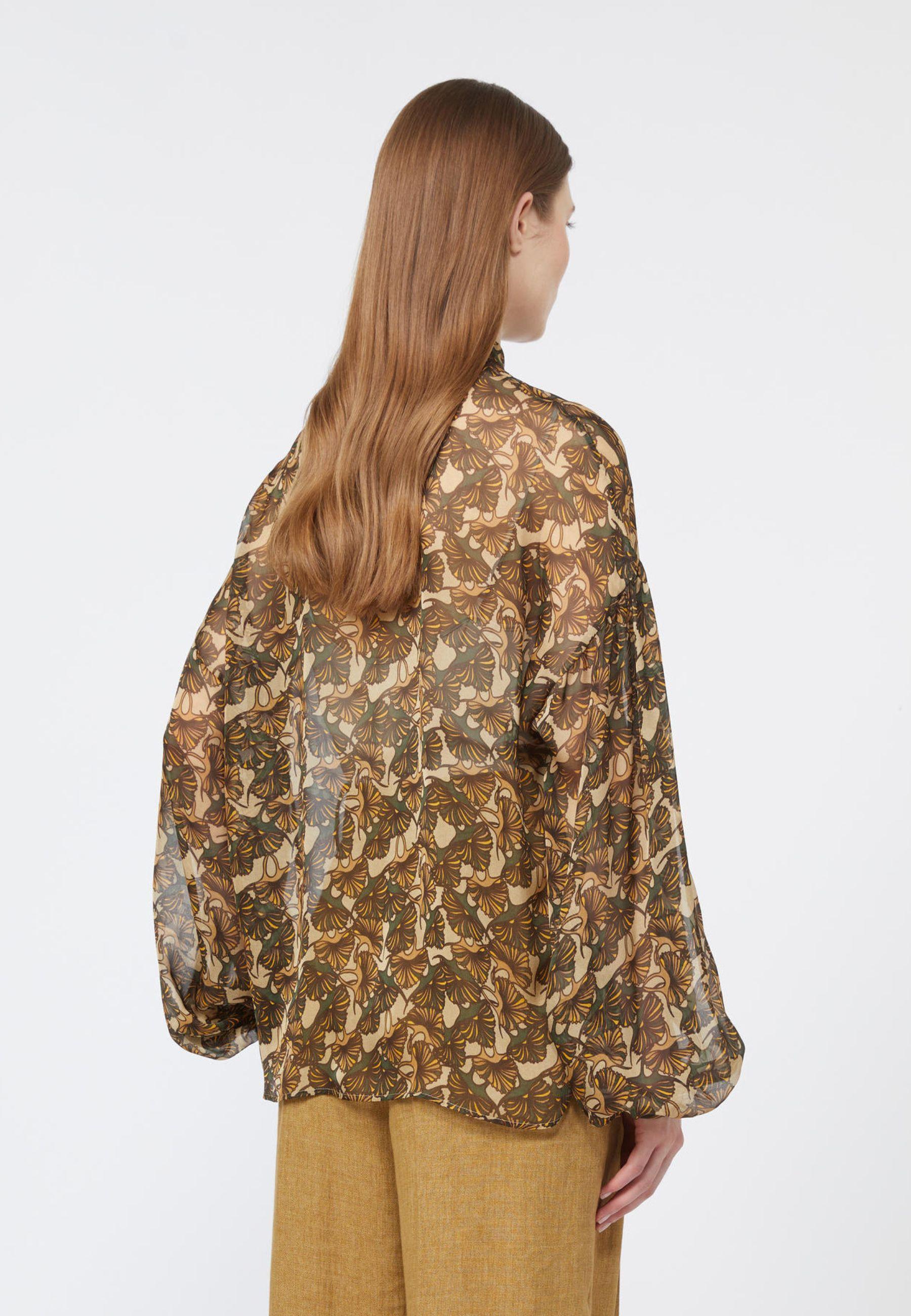 Max Mara Studio - Blusa in chiffon di pura seta stampata 