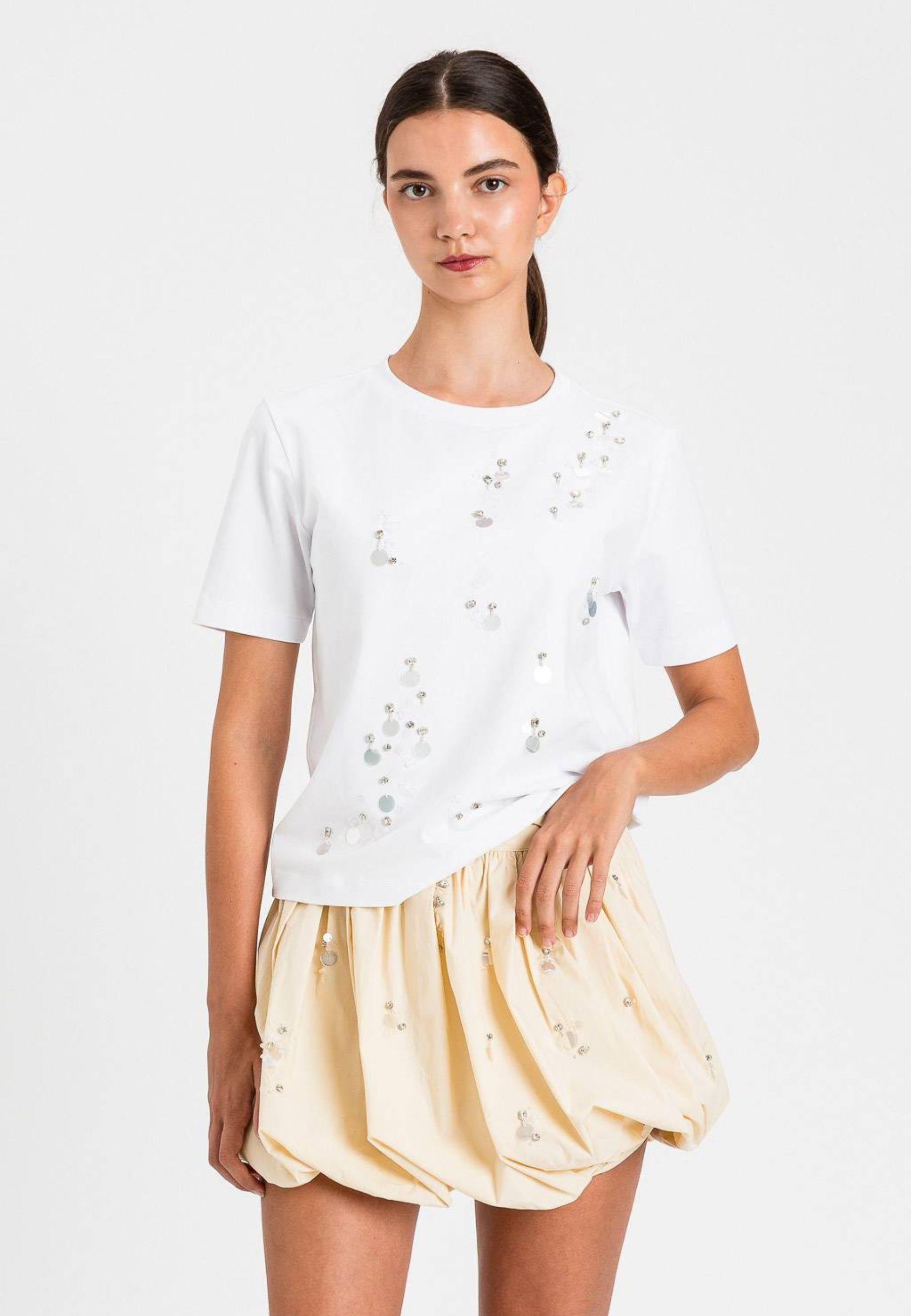 T-shirt Twinset Actitude con applicazioni - Bianco 