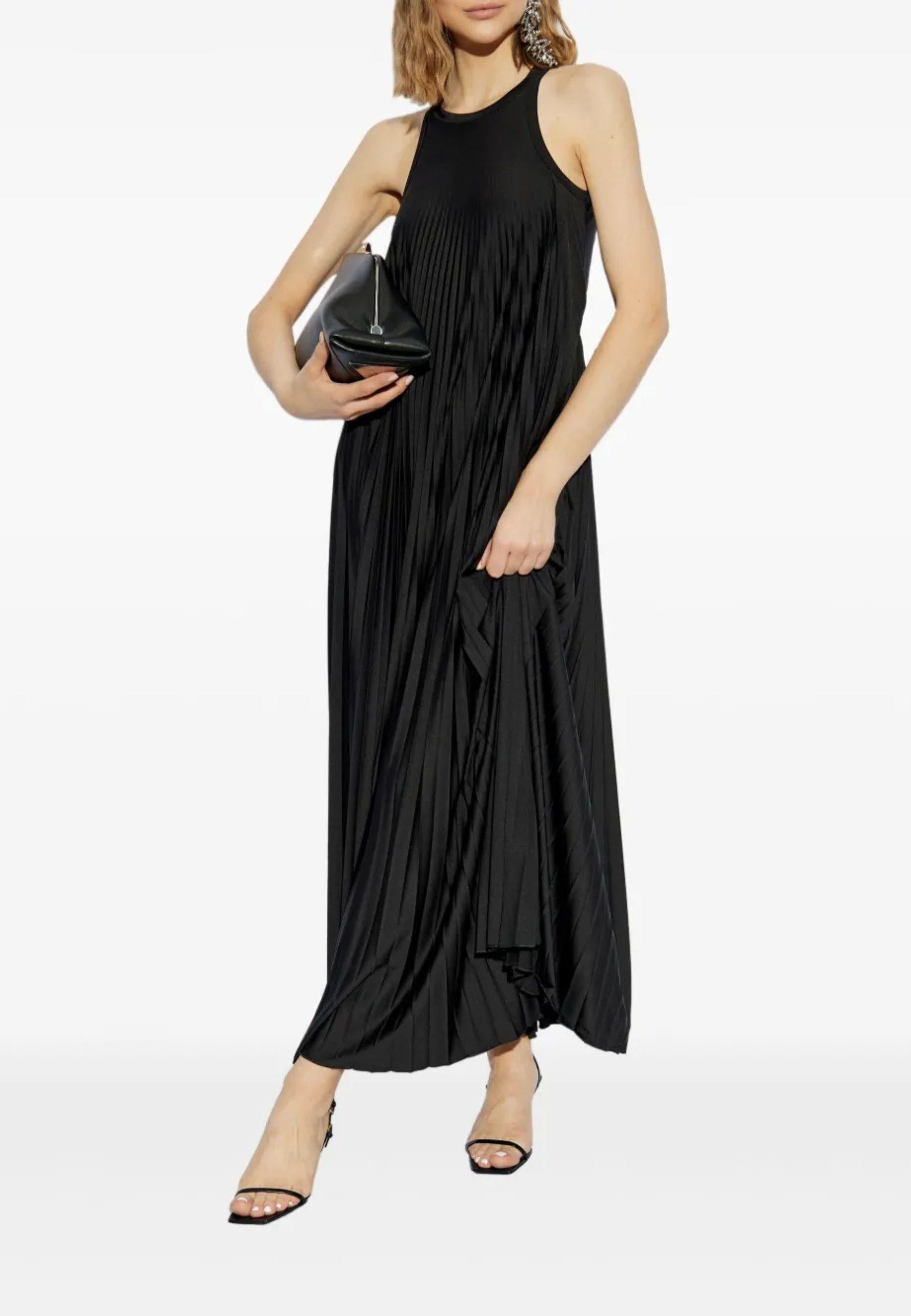 Sportmax - Abito lungo Verdier in jersey plissé 