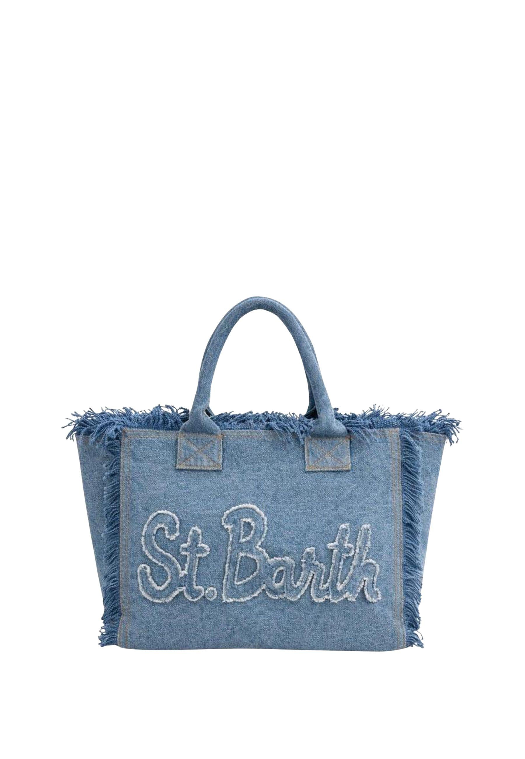 Borsa Vanity Patch Denim in tela di cotone 