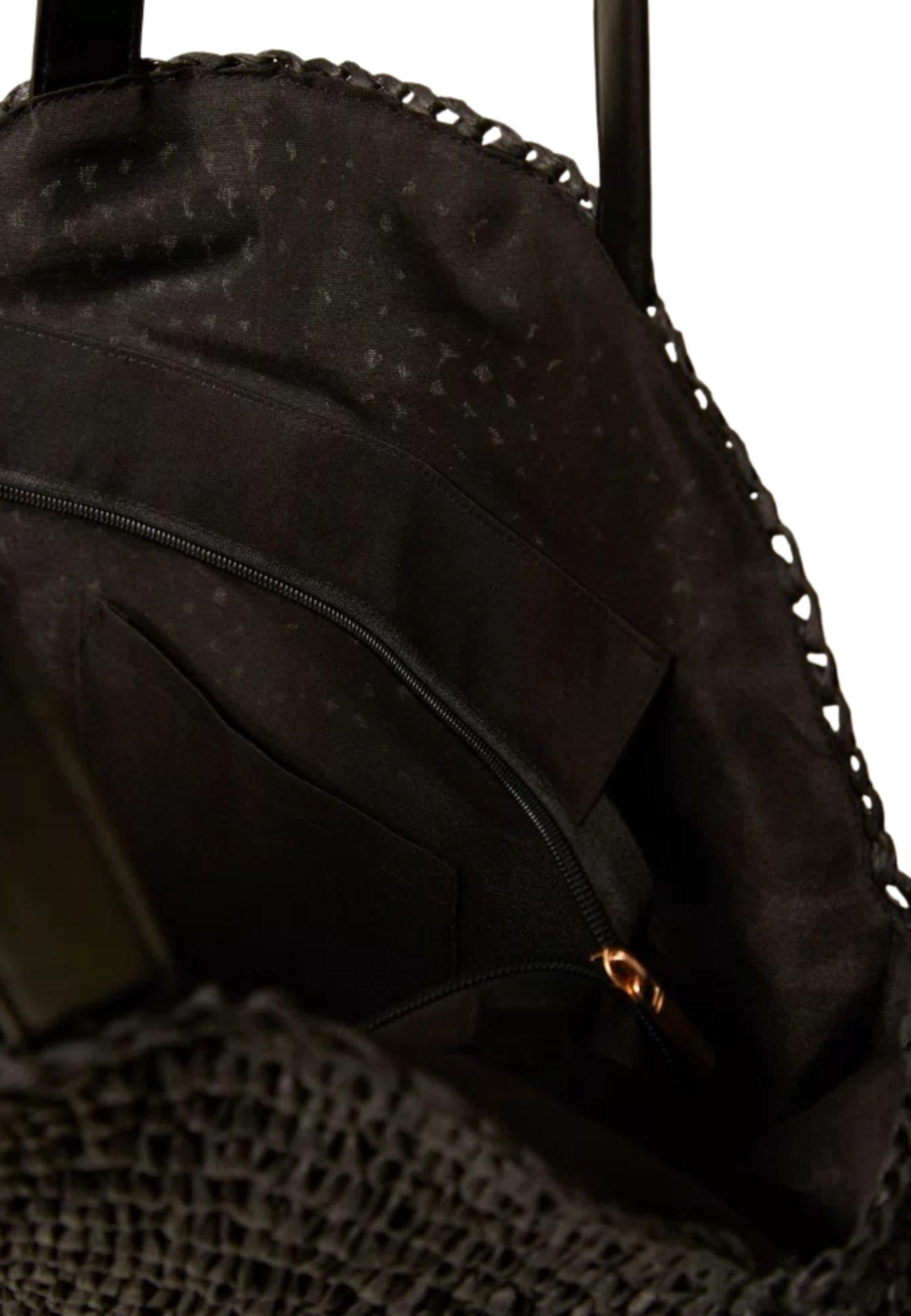 Borsa Shopper Tonda Twinset in Rafia con Frange 