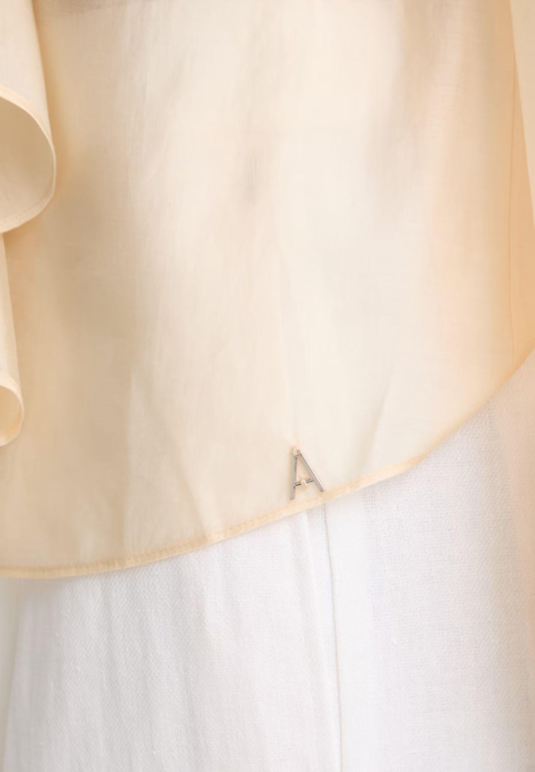 Twinset Blusa con Rouches in Lyocell Blend - Giallo Pastello 