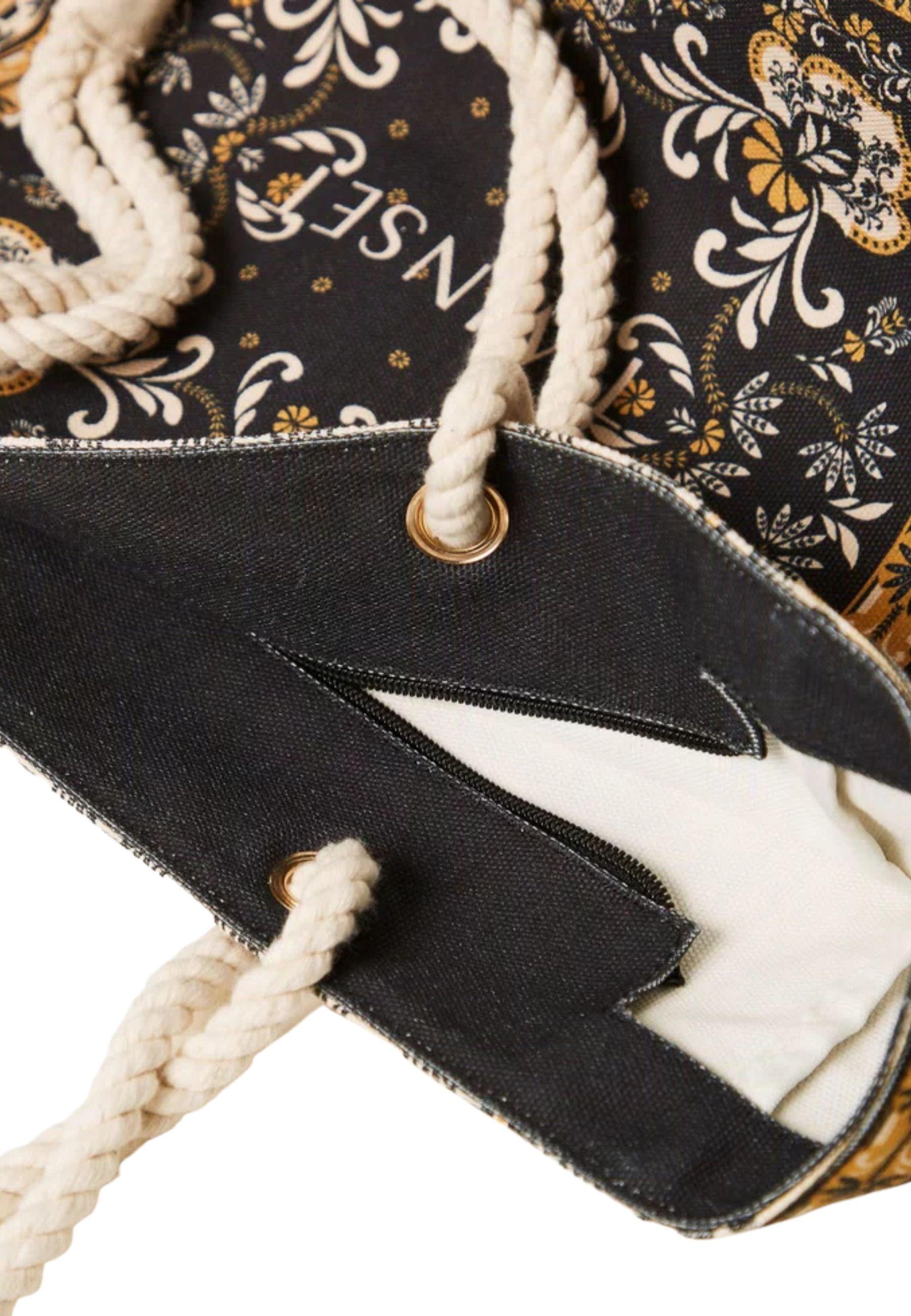 Borsa Shopper in Canvas con Stampa Foulard 