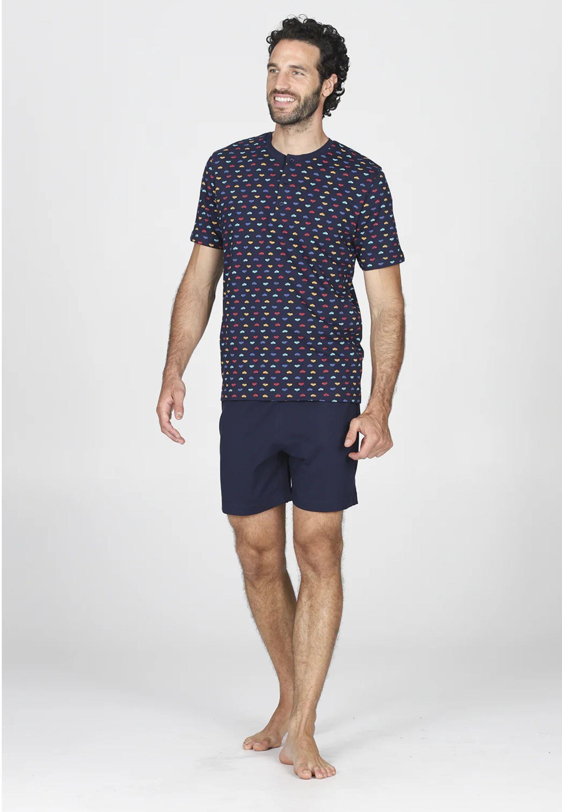 Pigiama Uomo Corto in Fresco Jersey di Cotone 
