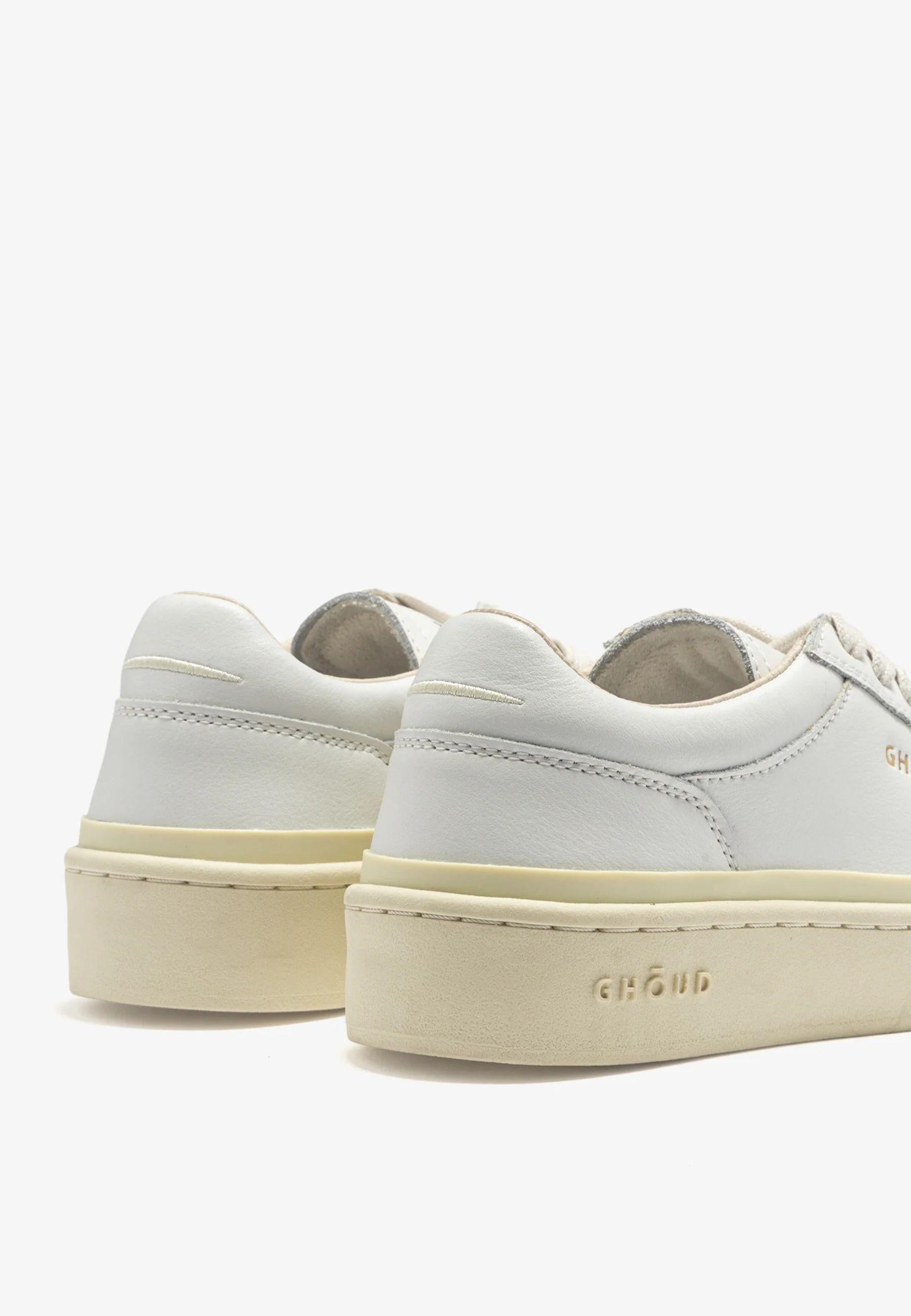 Sneakers uomo Ghoud Pads Bianco Essence - pelle con suola platform 