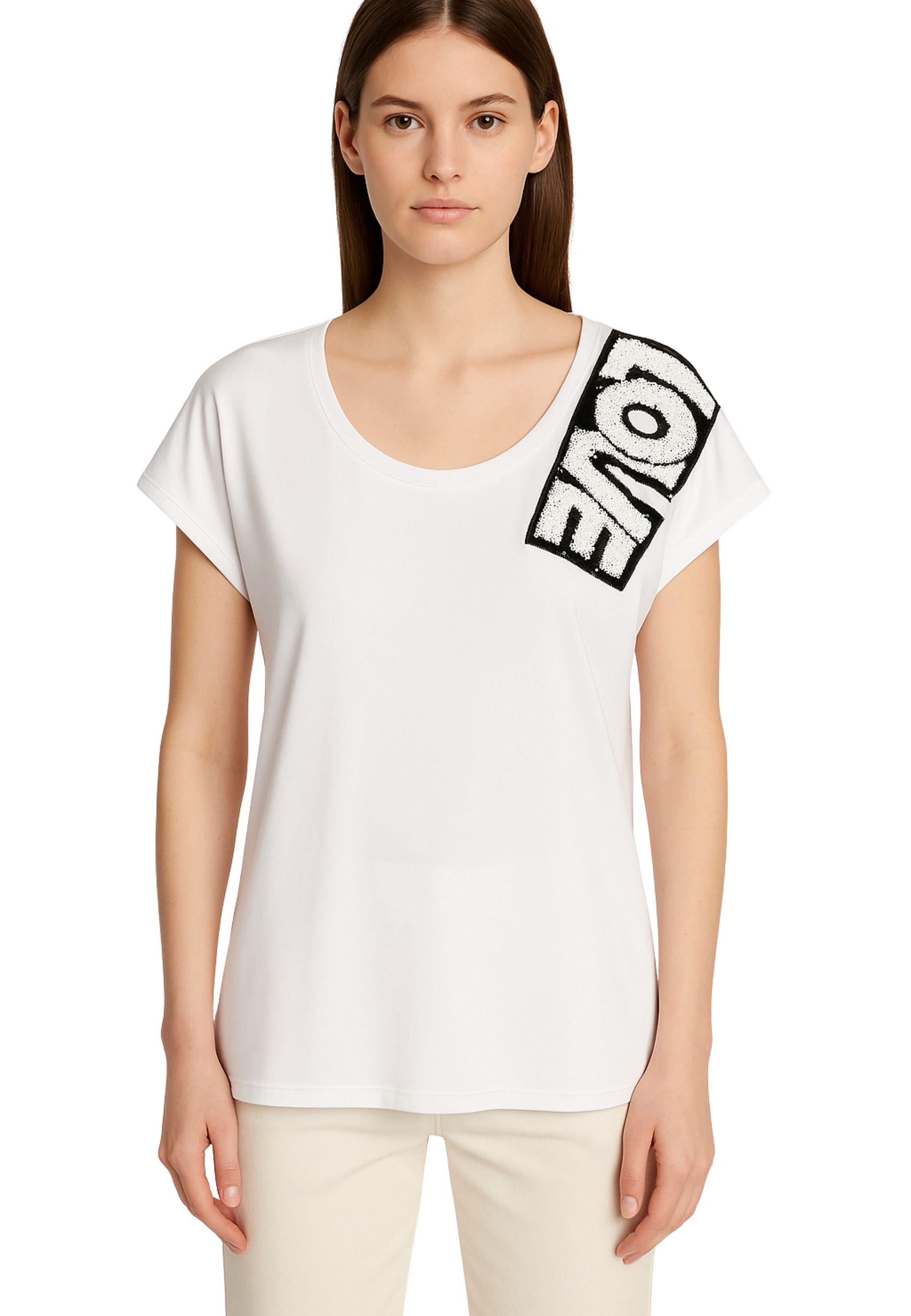 T-shirt DonnaG con Spallina Ricamata - Bianco Ottico 