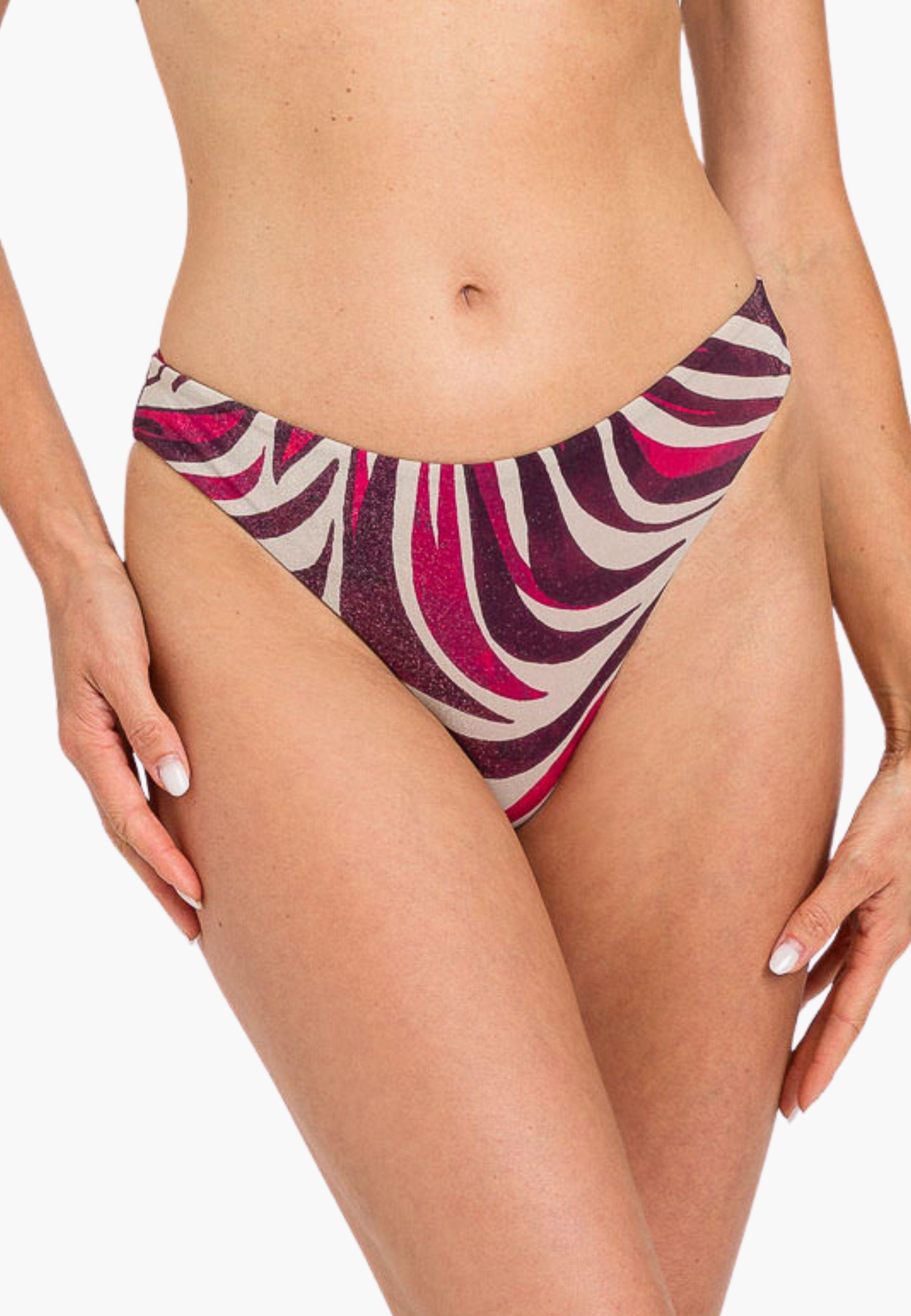 Bikini Twinset triangolo con lurex e stampa zebra multicolor 