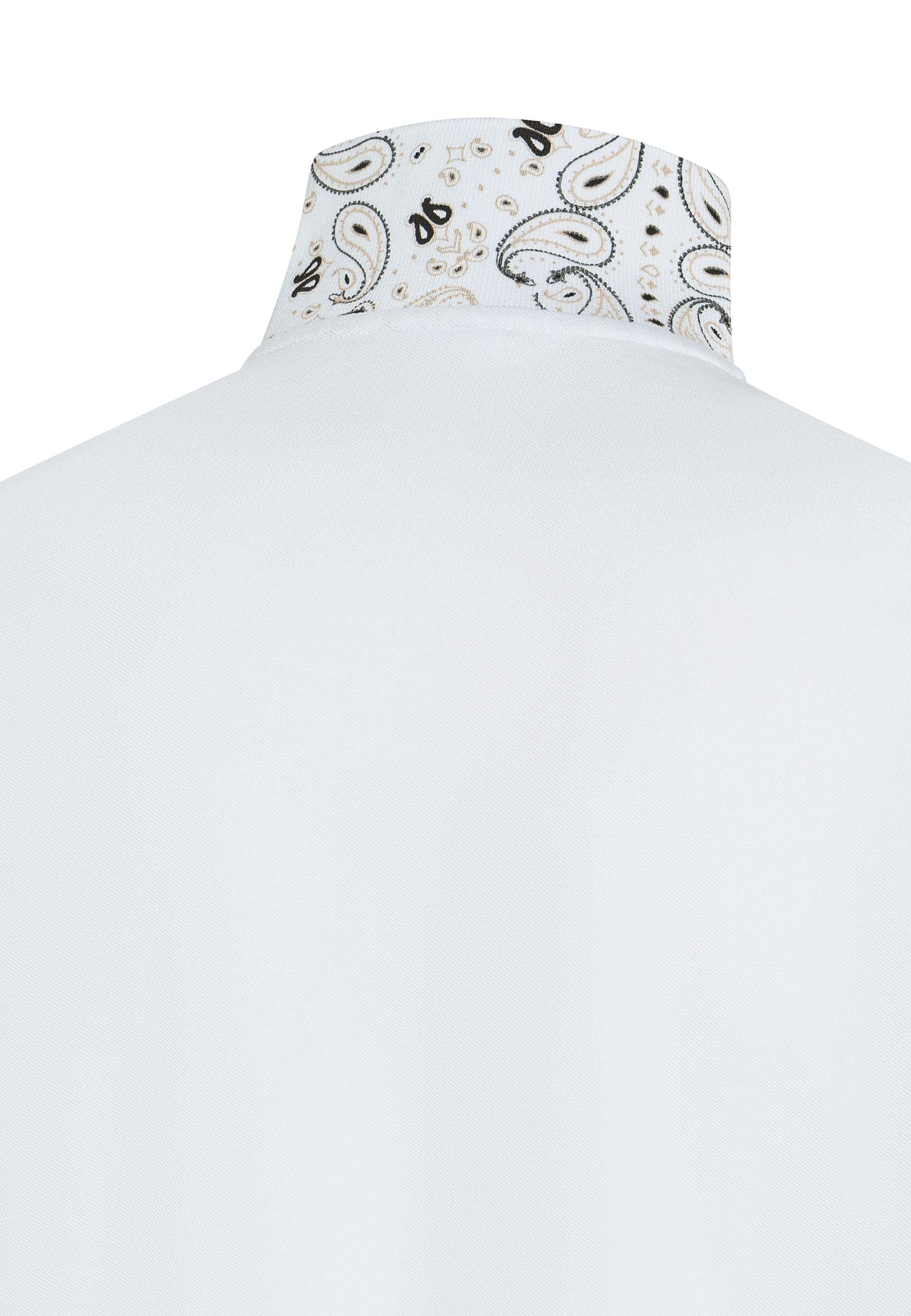 Polo con stampa paisley in cotone bianco 
