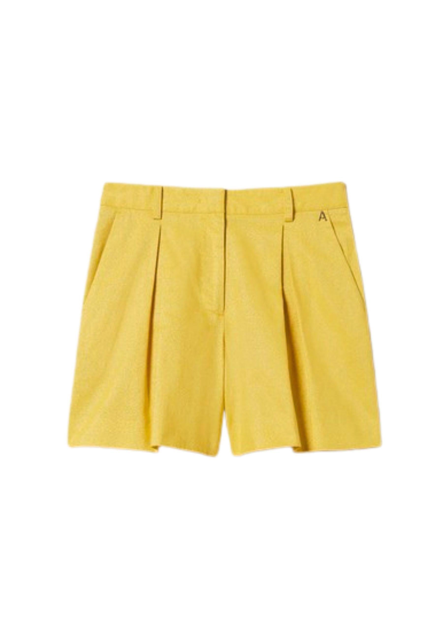 Bermuda Actitude in misto cotone e lino lurex 