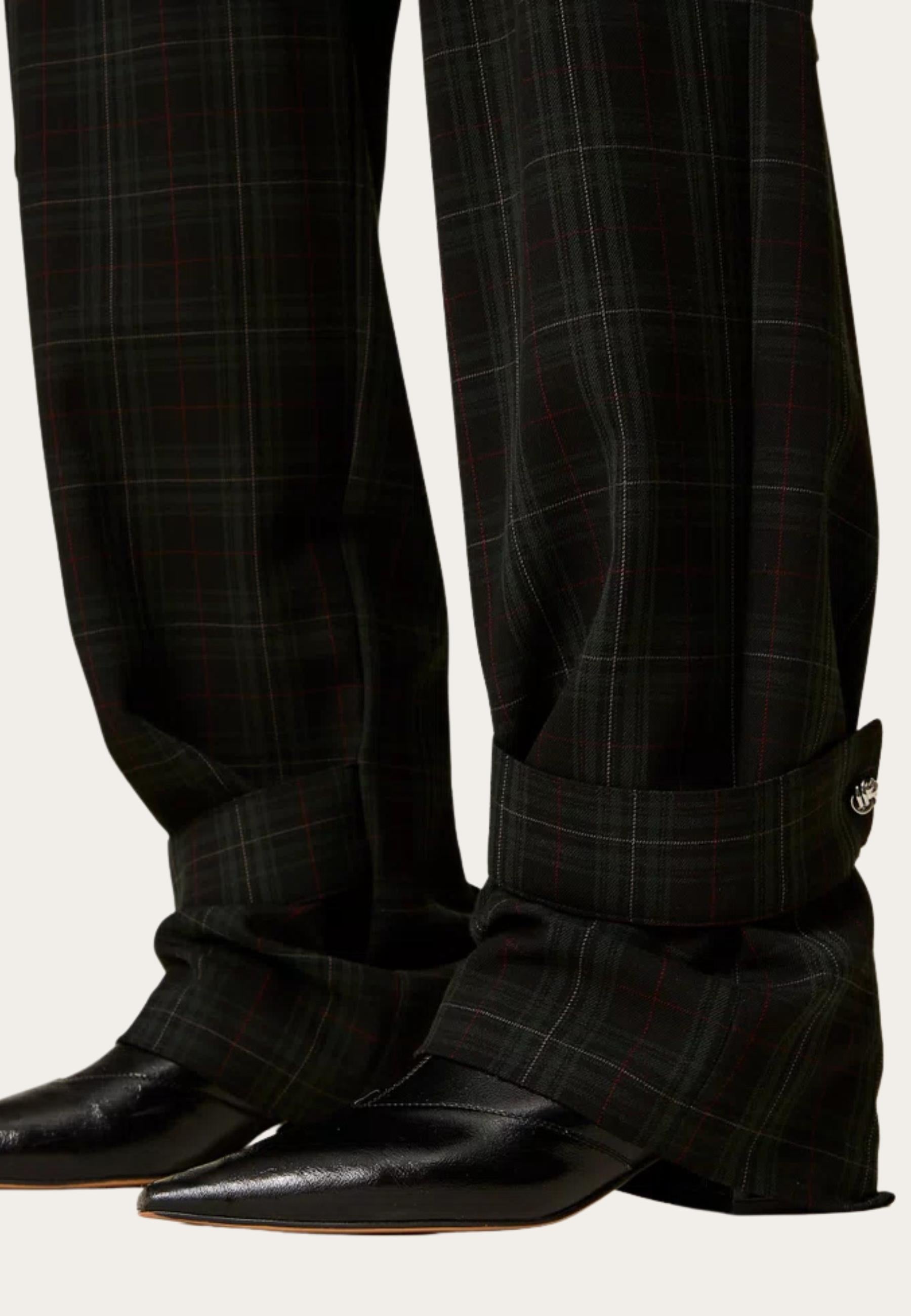 Pantaloni Cargo Actitude by Twinset in Tartan Verde 