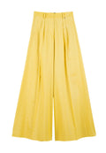 Twinset Pantaloni Palazzo in Cotone e Lino con Lurex - Giallo