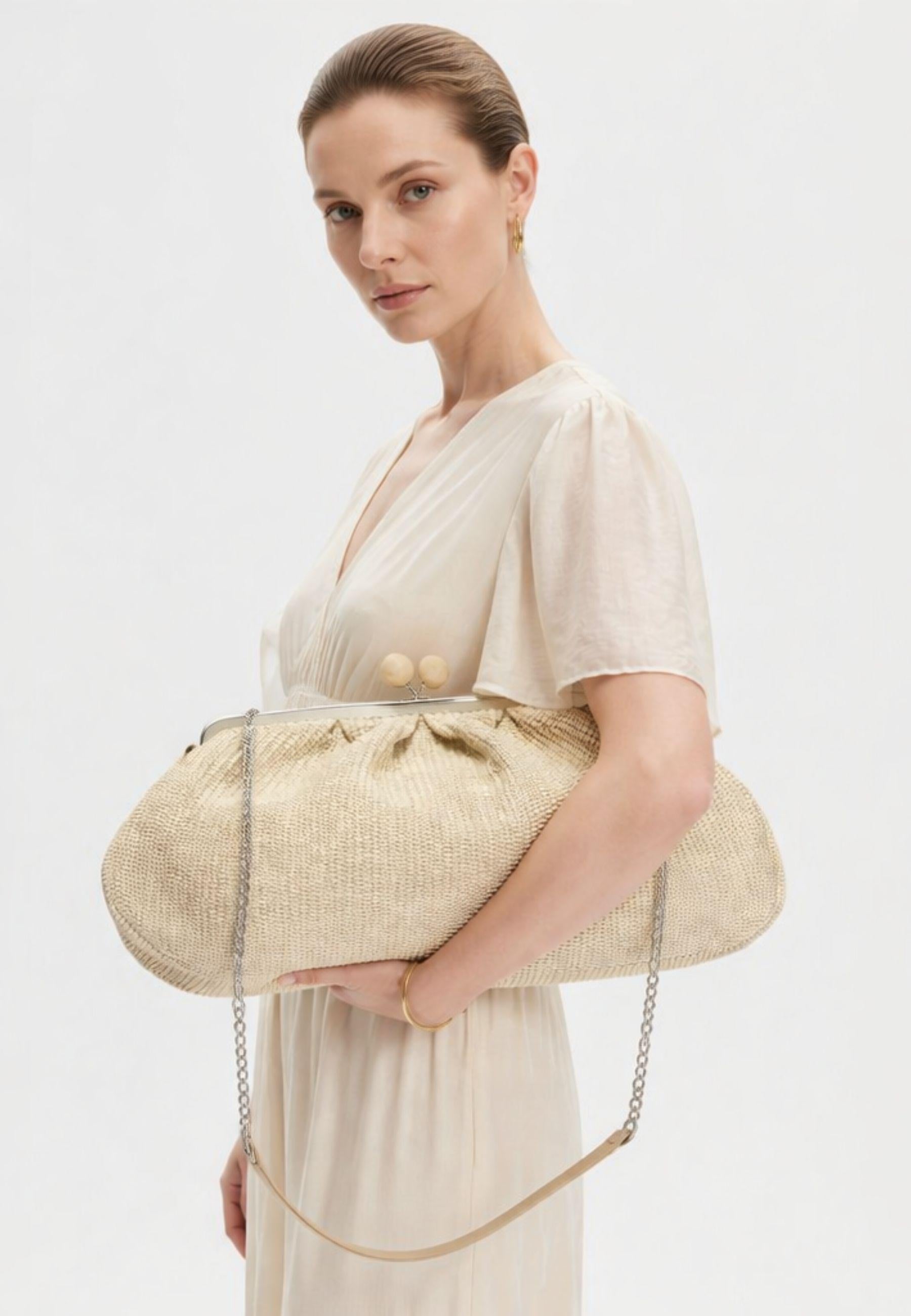 Weekend Max Mara Pasticcino Bag Large Effetto Rafia 