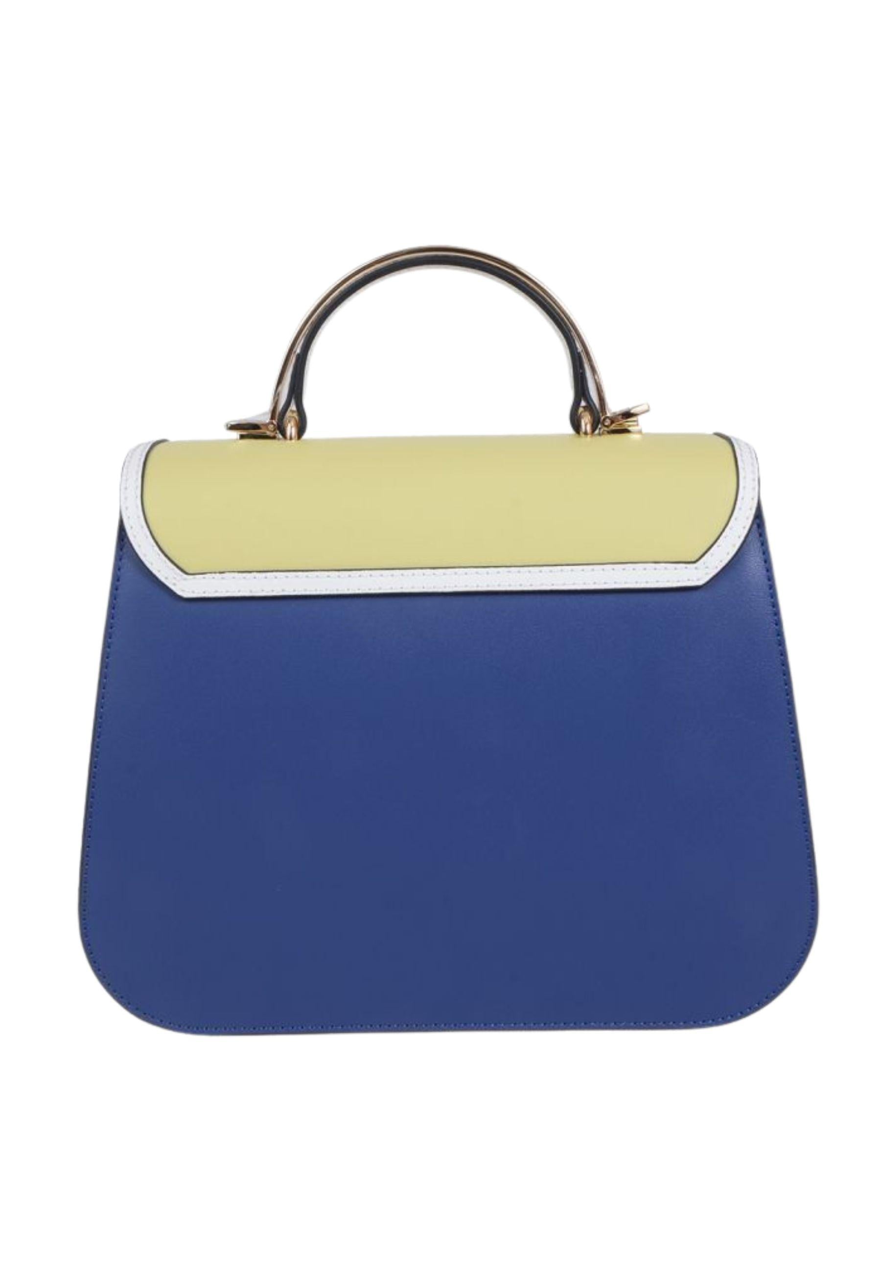 Borsa a mano Cromia in pelle multicolor con patta e chiusura gioiello 