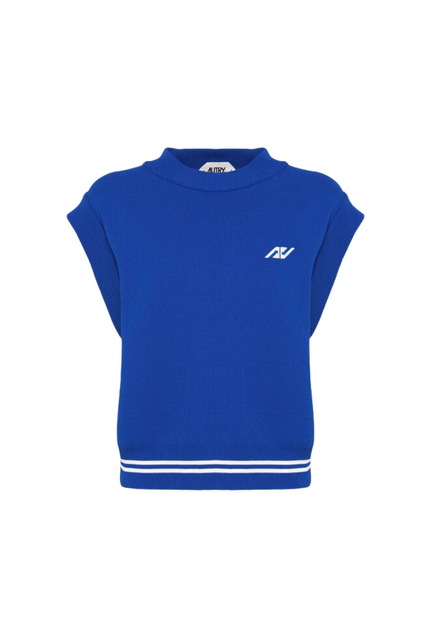 GILET IN VISCOSA BOXY FIT BLU ELETTRICO 