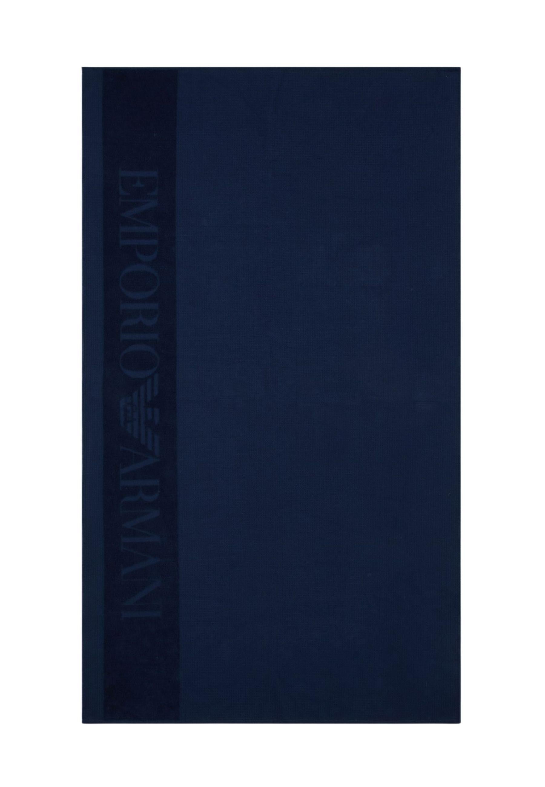EMPORIO ARMANI - Telo Mare Trama Waffle con Logo Jacquard 